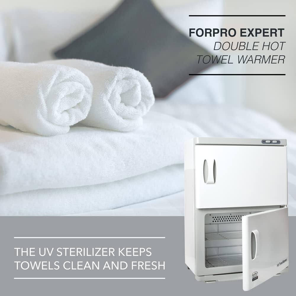 Calentador de Toallas Doble ForPro 46L Blanco, 48 Toallas