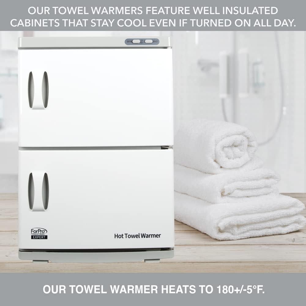 Calentador de Toallas Doble ForPro 46L Blanco, 48 Toallas