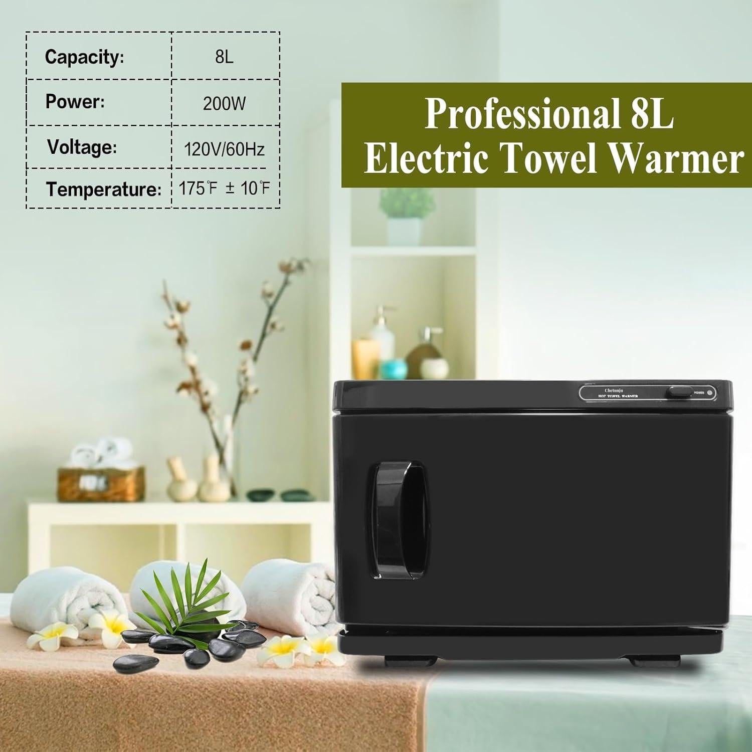 Calentador de Toallas Profesional Chetunju 8L Negro