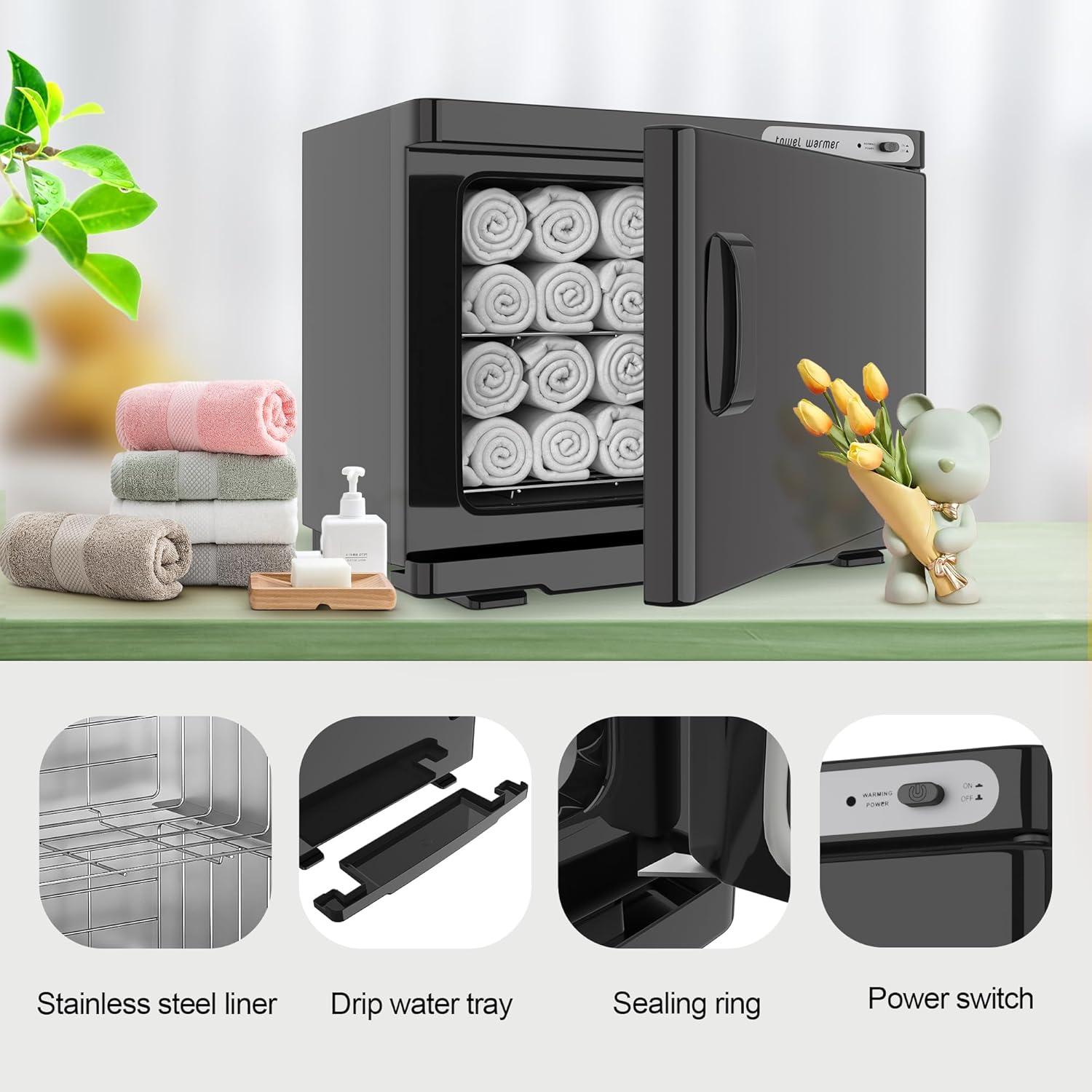 Calentador de Toallas RyJaune 23L Negro para Spa y Salón