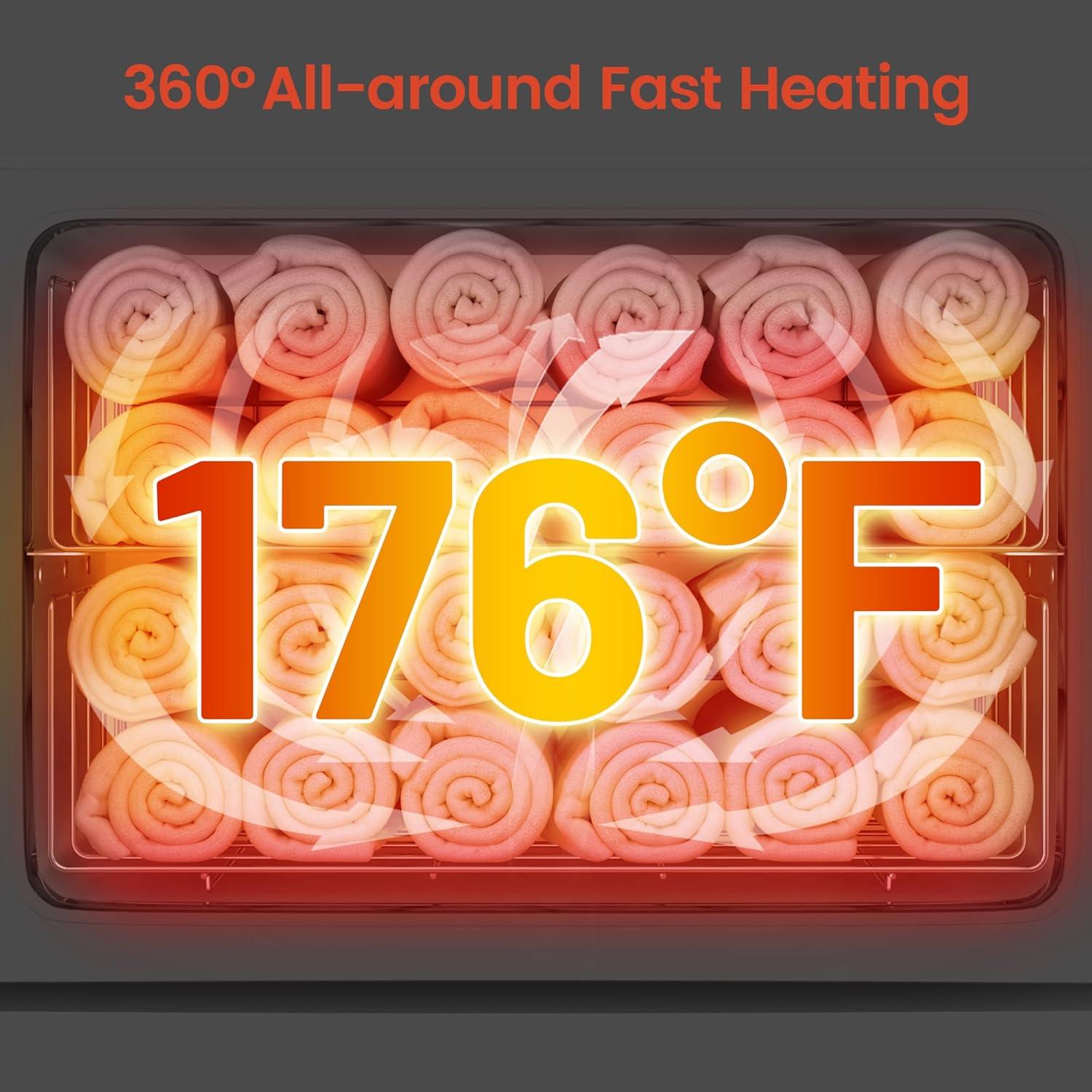 Calentador de Toallas RyJaune 23L Negro para Spa y Salón