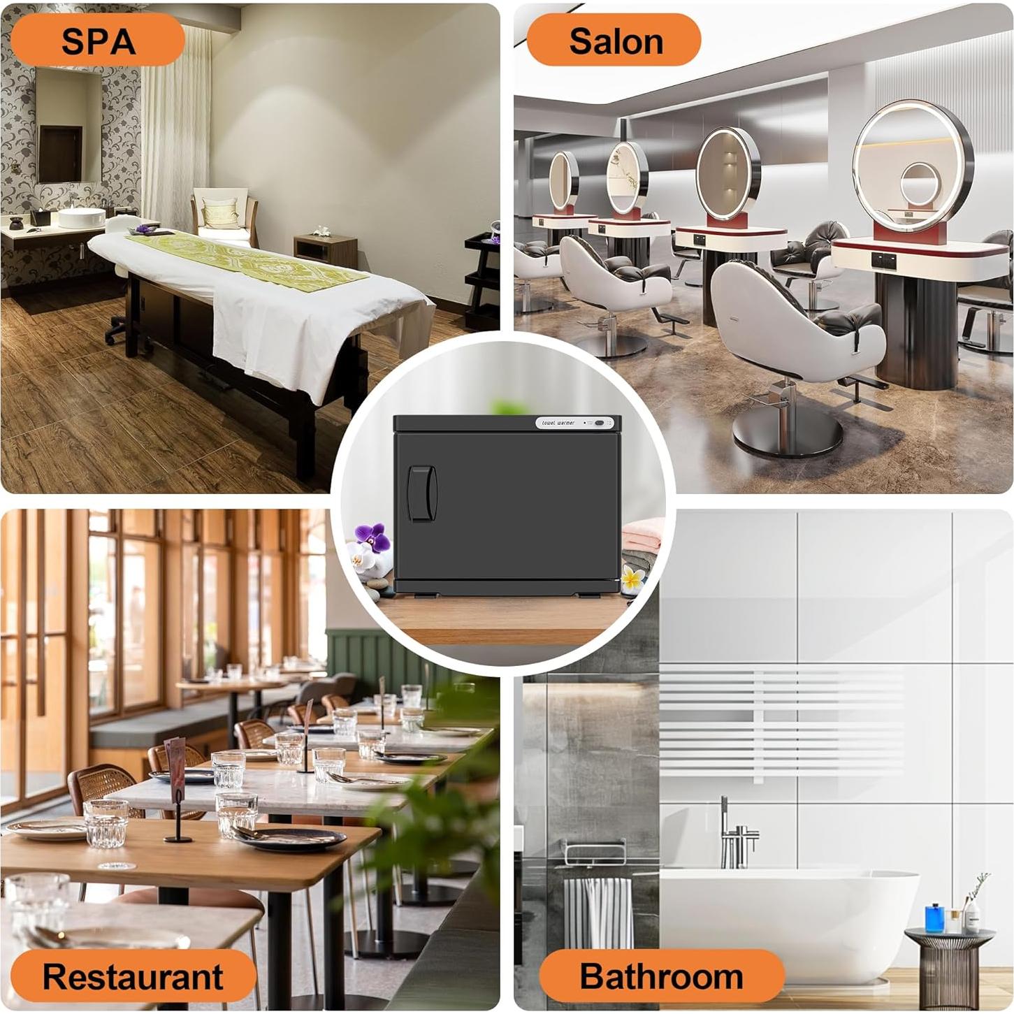 Calentador de Toallas RyJaune 23L Negro para Spa y Salón