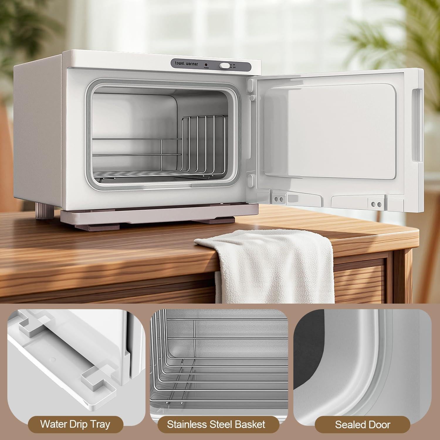 Calentador de Toallas Utenzi SD-99W 8L Blanco para SPA y Barbería