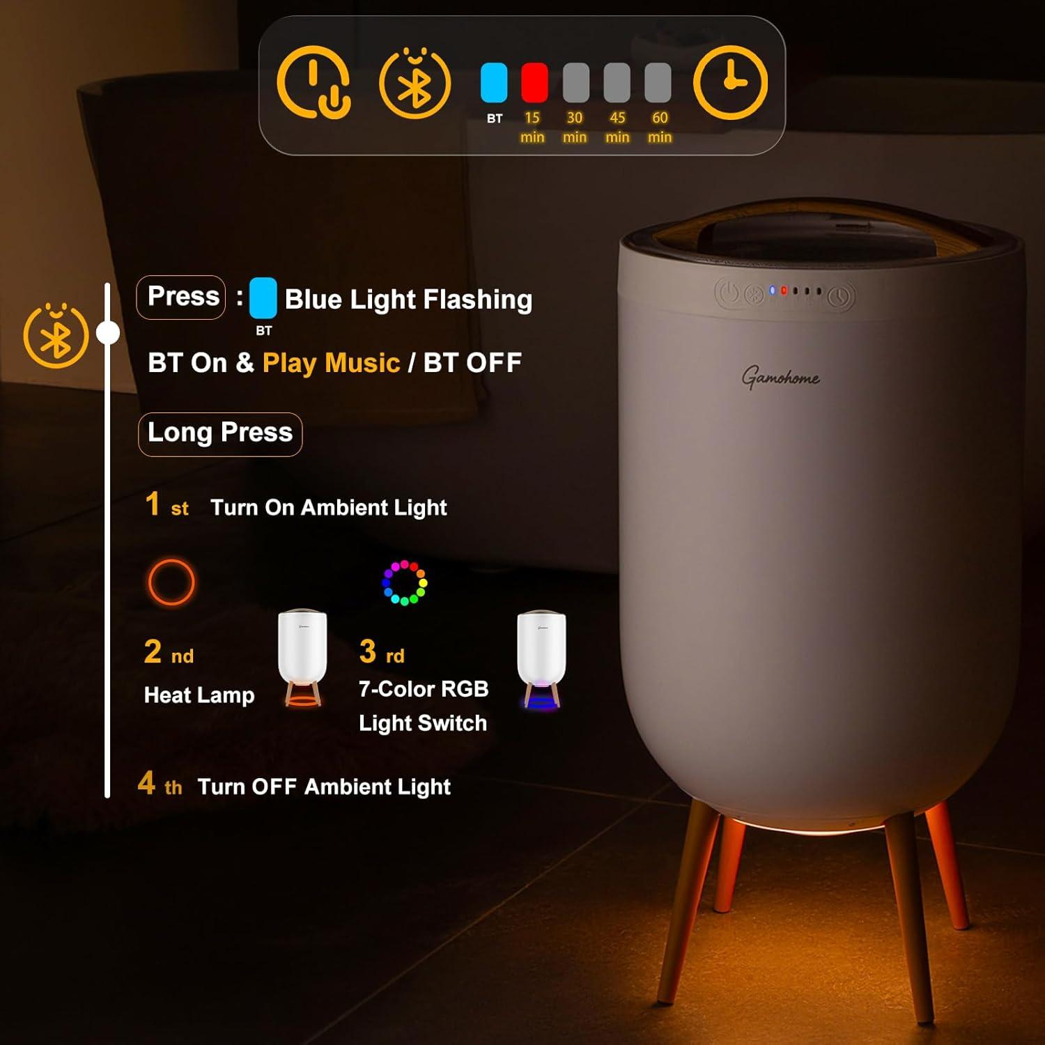 Calentador de Toallas GAMOHOME HSTW-17 con Altavoz Bluetooth