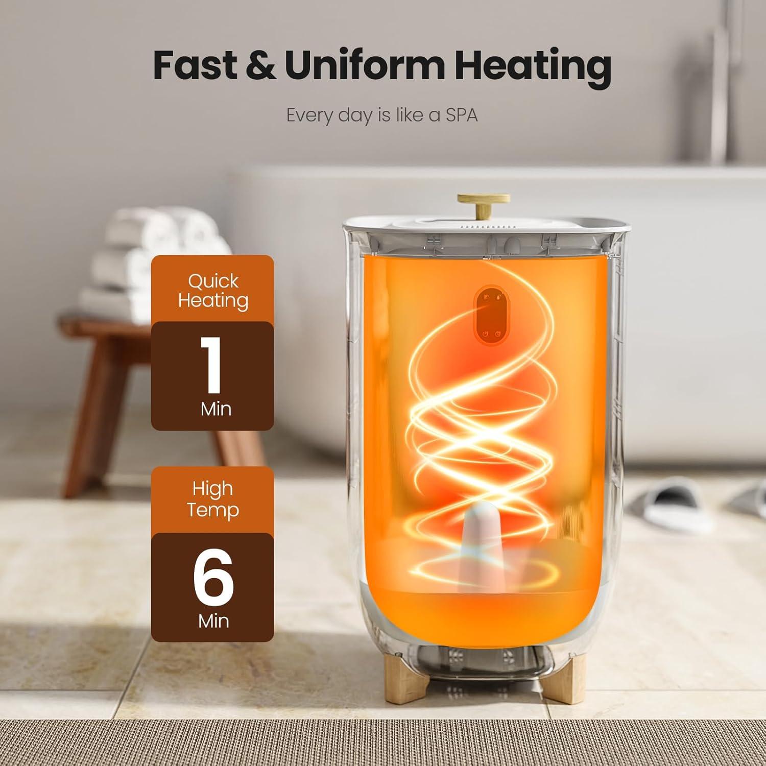 Calentador de Toallas AGLUCKY 40L con 2 Modos y Pantalla LCD