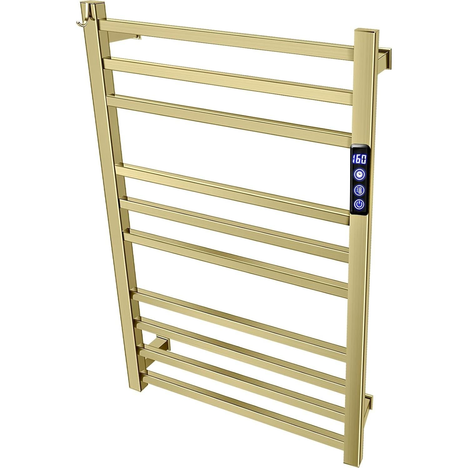 Toallero Calentador Eléctrico XBVV 10 Barras Oro Cepillado