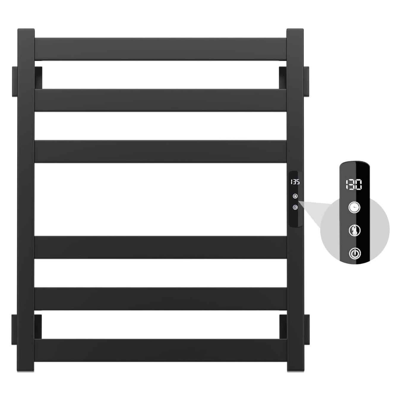 Calentador de Toallas Colliford 6 Barras Acero Inoxidable Negro