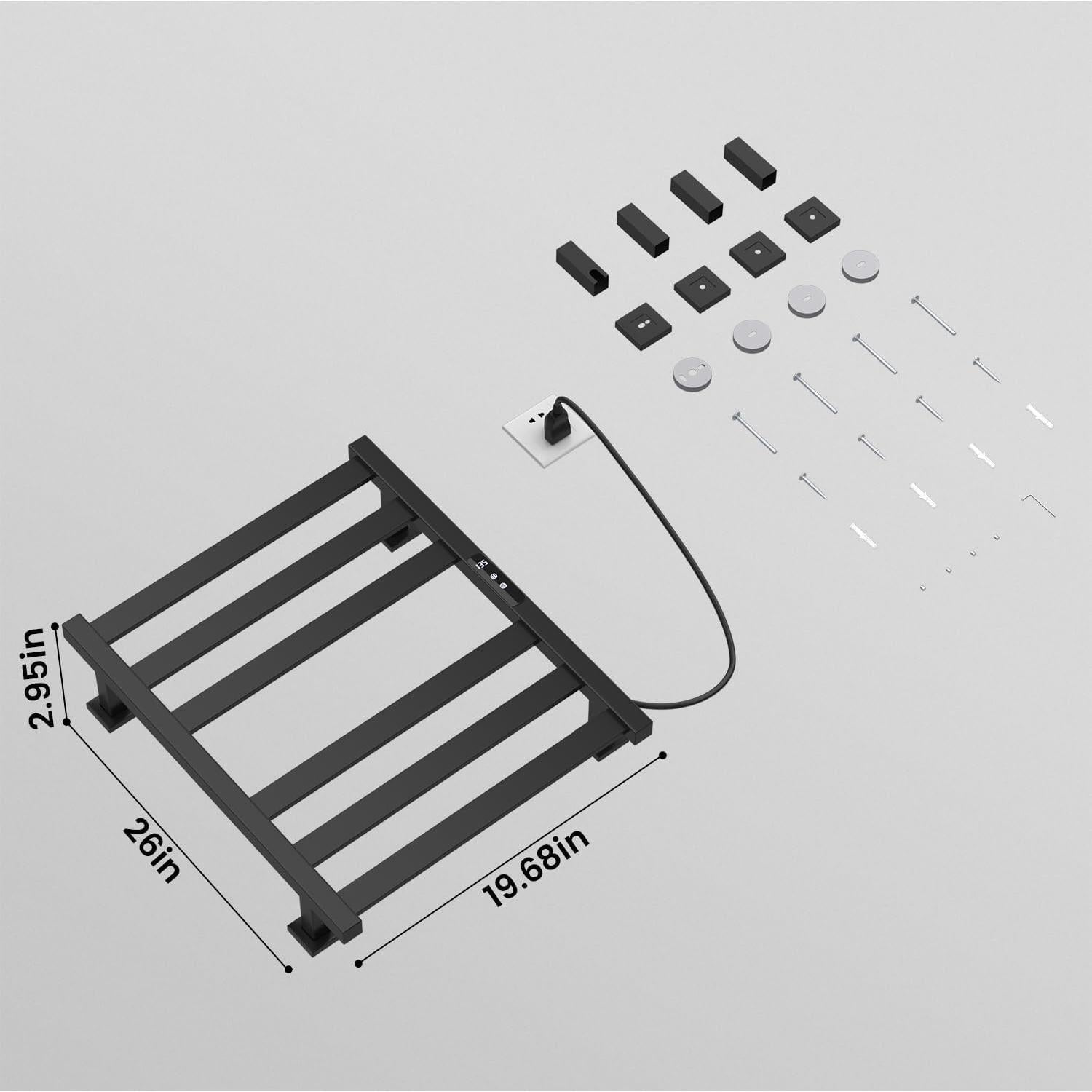Calentador de Toallas Colliford 6 Barras Acero Inoxidable Negro