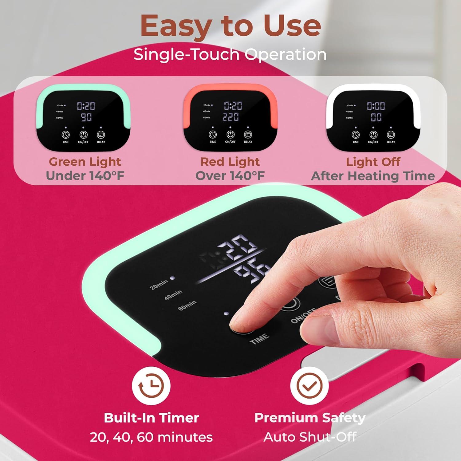 Calentador de Toallas SereneLife 23L Rosa con Temporizador