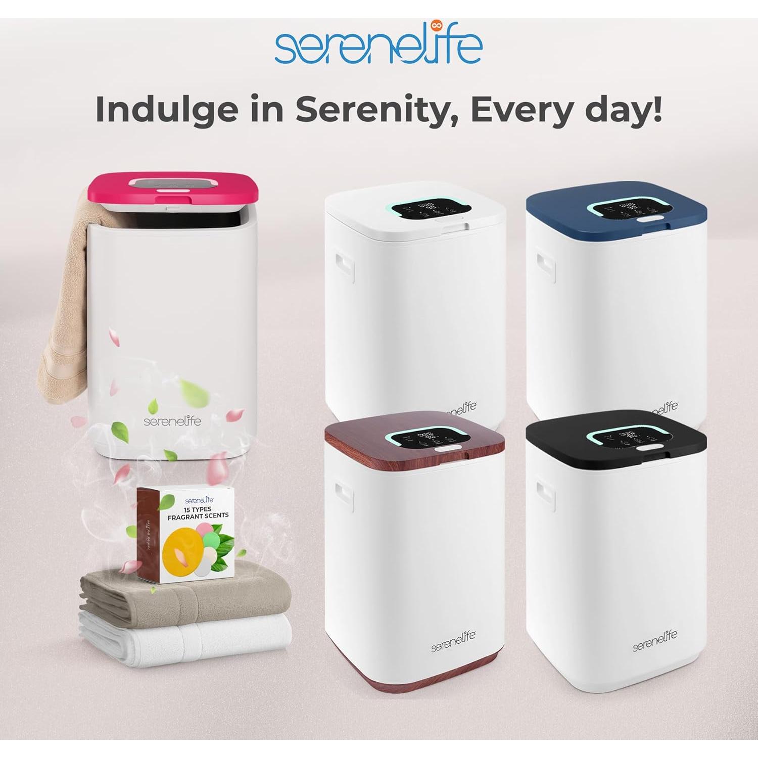 Calentador de Toallas SereneLife 23L Rosa con Temporizador
