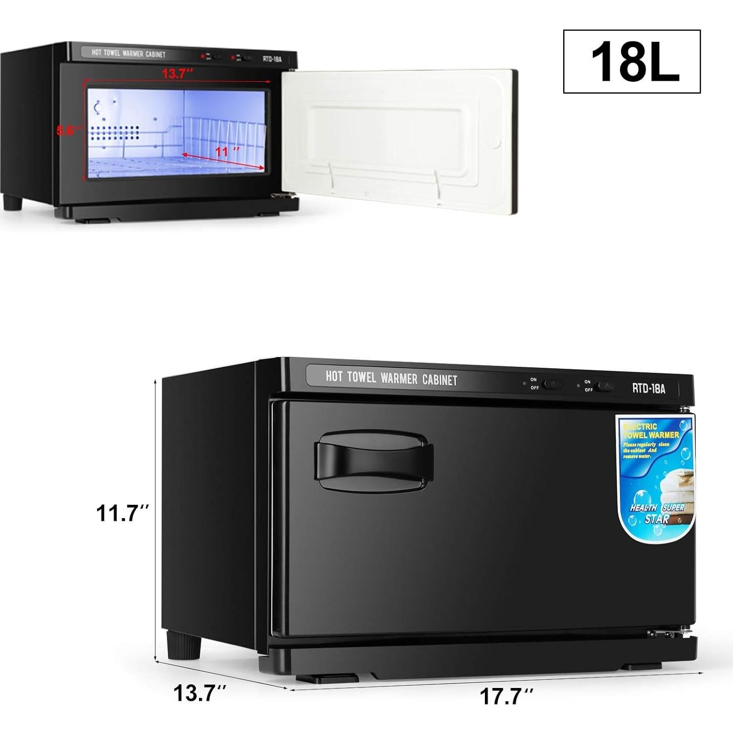 Calentador de Toallas Calientes Artist Hand 18L Acero Inoxidable