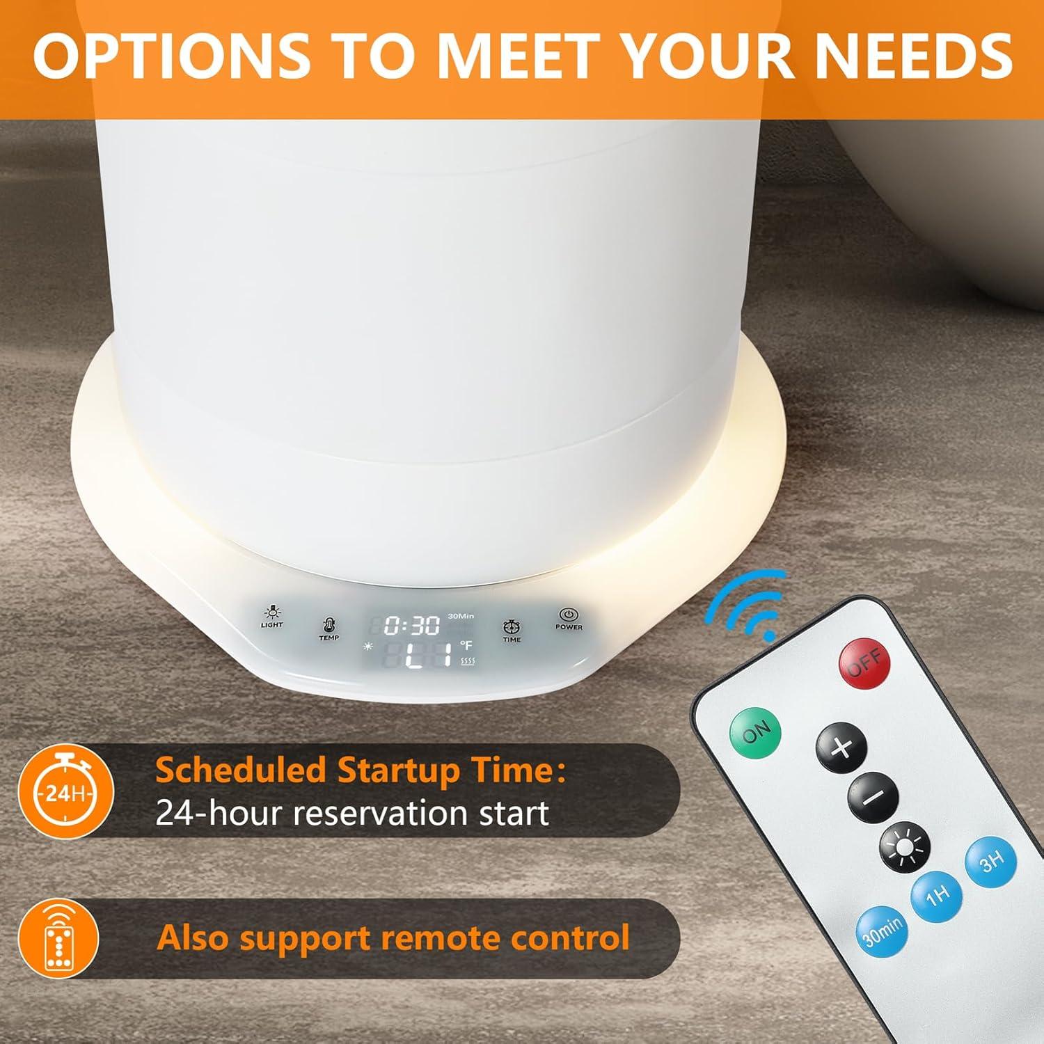 Calentador de Toallas Uoxfill 21L Plegable con Luz y Temporizador