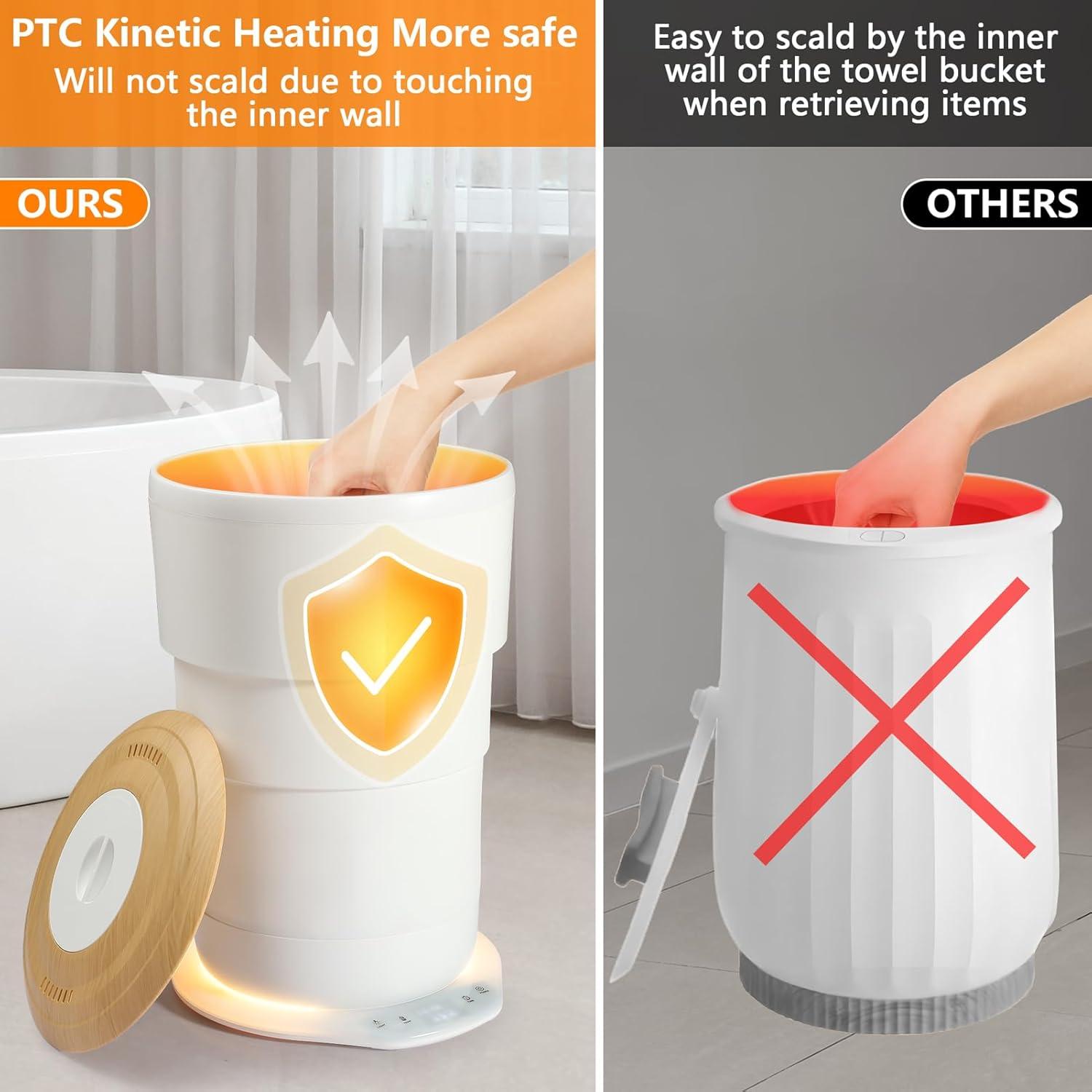 Calentador de Toallas Uoxfill 21L Plegable con Luz y Temporizador