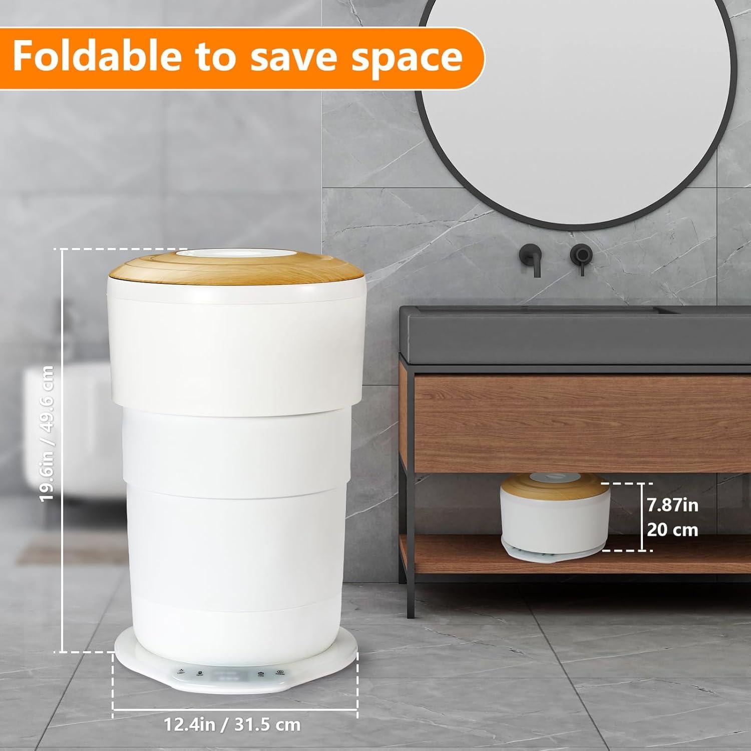 Calentador de Toallas Uoxfill 21L Plegable con Luz y Temporizador