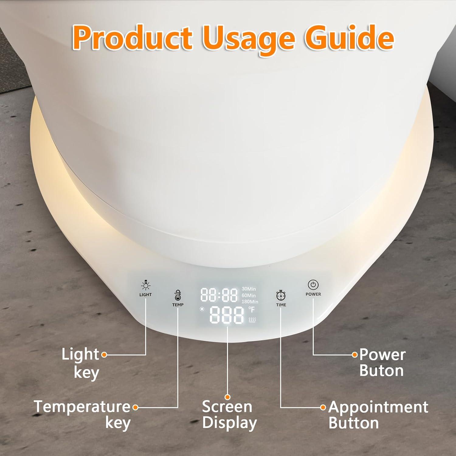 Calentador de Toallas Uoxfill 21L Plegable con Luz y Temporizador