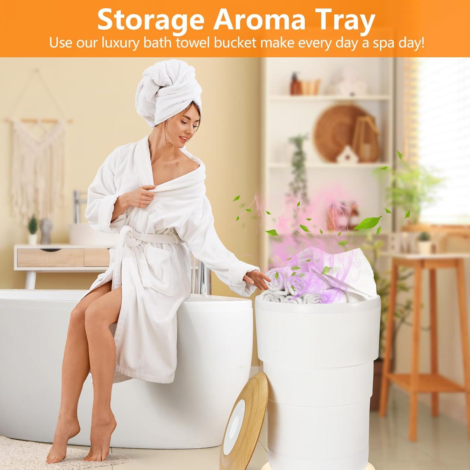 Calentador de Toallas Uoxfill 21L Plegable con Luz y Temporizador