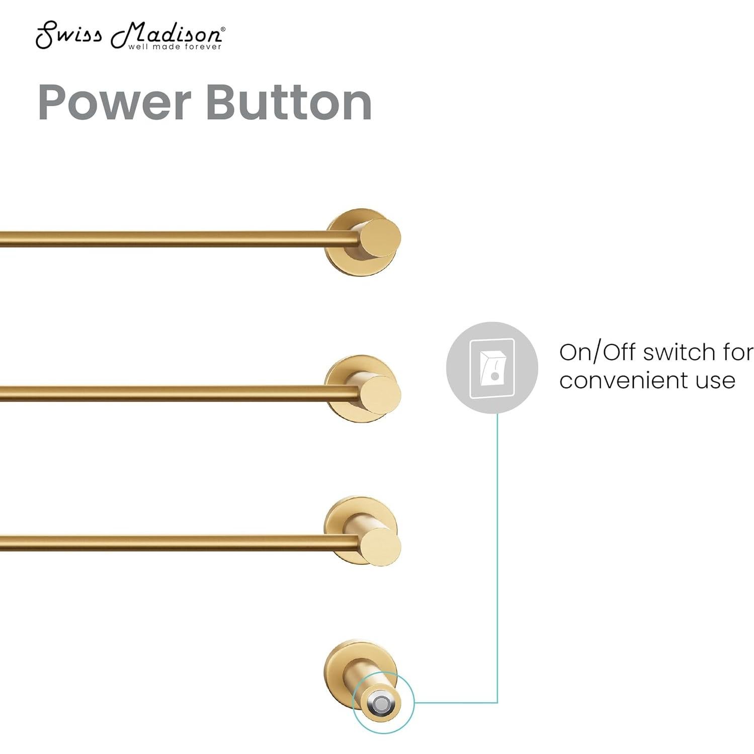 Calentador de Toallas Eléctrico Swiss Madison Claire Oro Cepillado