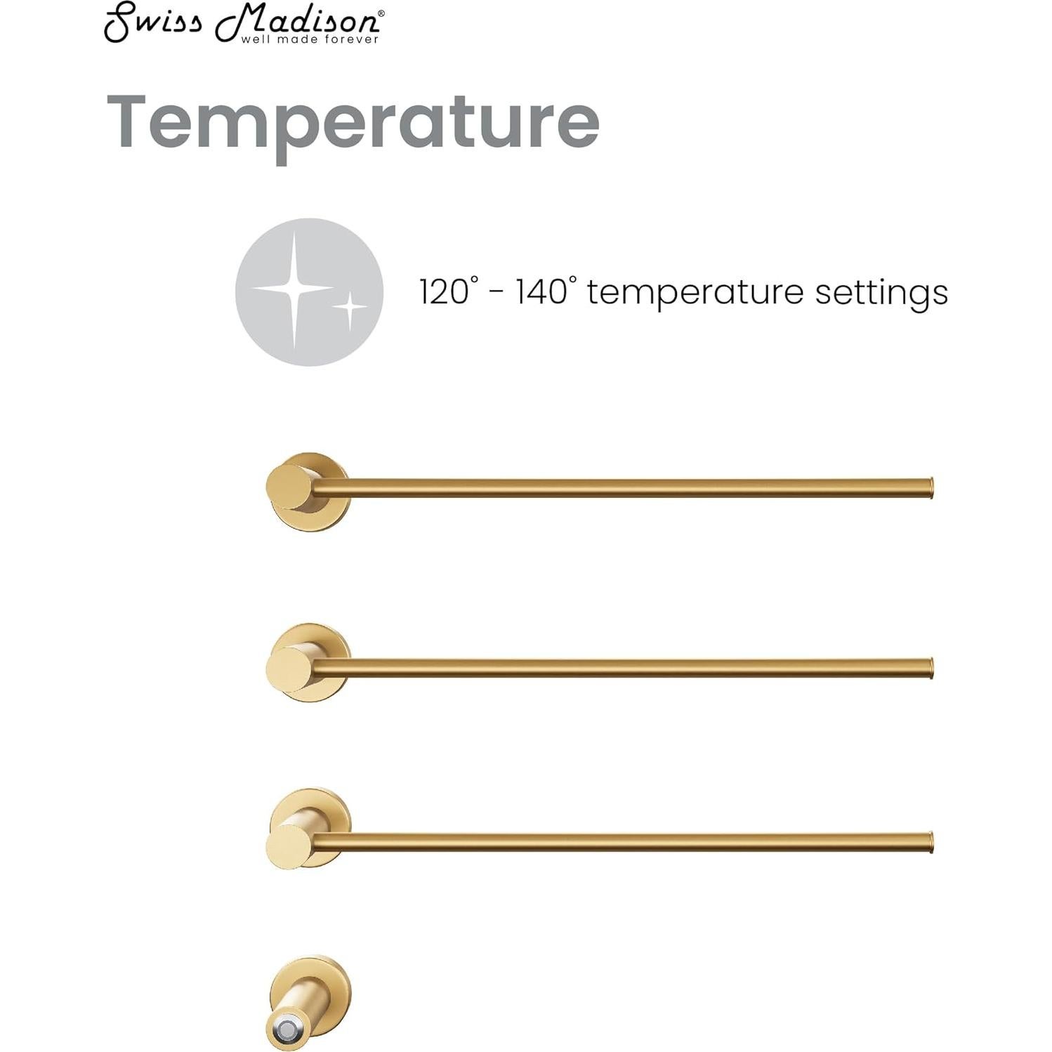 Calentador de Toallas Eléctrico Swiss Madison Claire Oro Cepillado