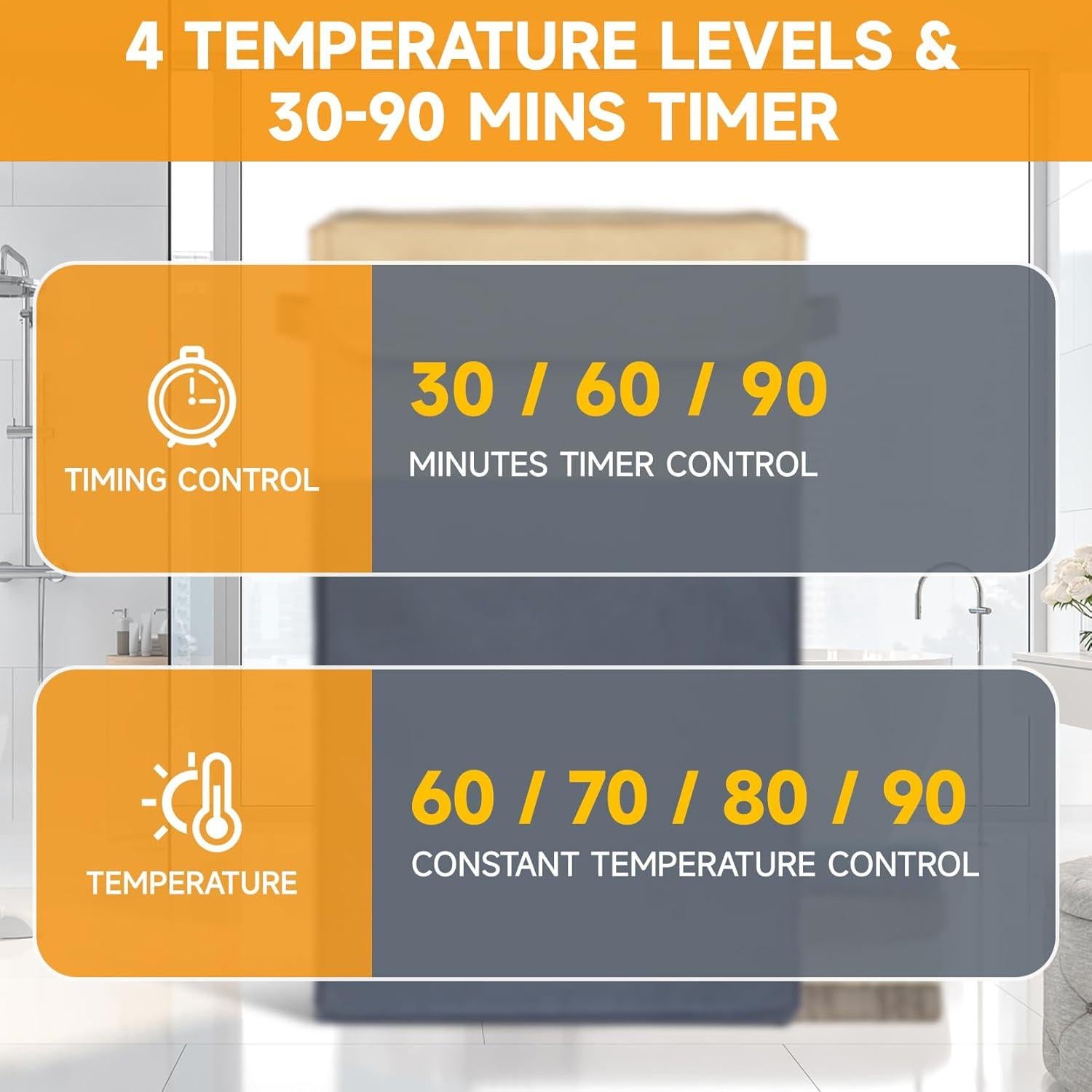 Calentador de Toallas Plegable ERABAY 38L - 4 Modos, Apagado Automático