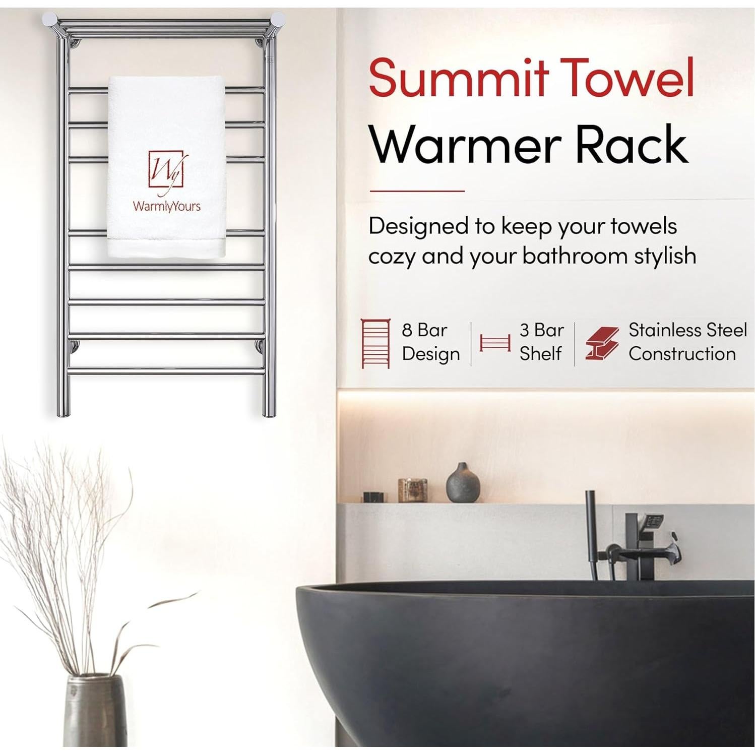 Calentador de Toallas WarmlyYours Summit 11 Barras 50.8x91.4cm