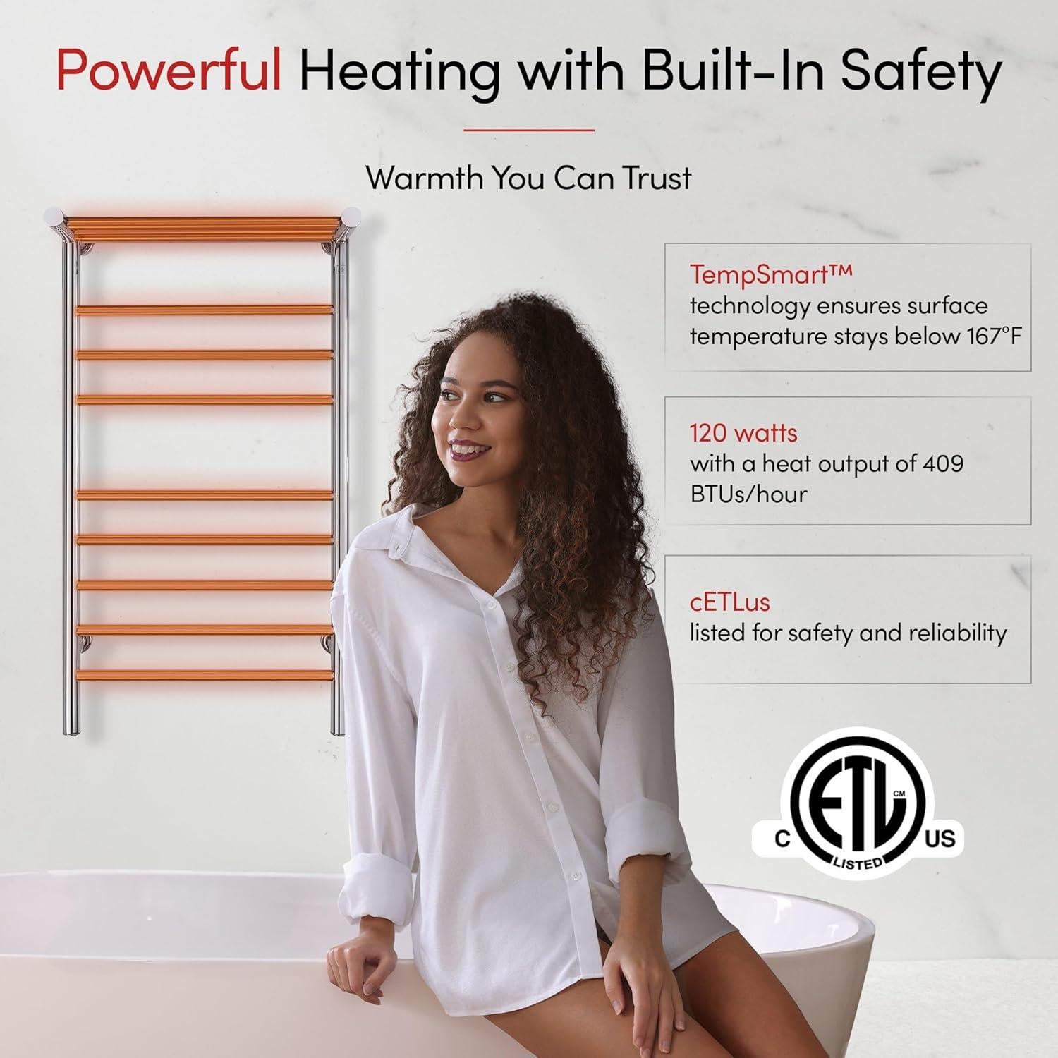 Calentador de Toallas WarmlyYours Summit 11 Barras 50.8x91.4cm