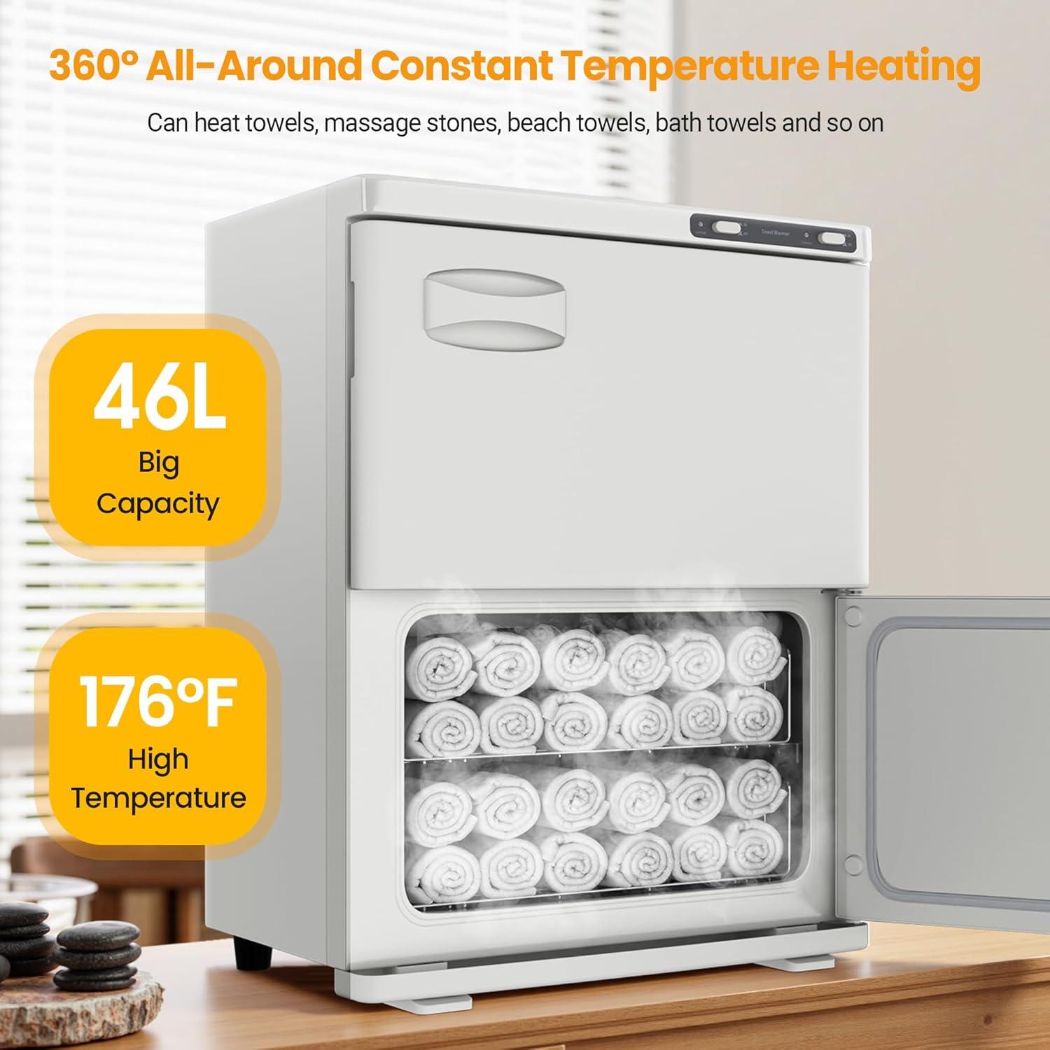 Calentador de Toallas SalonDepot KD-45 46L Doble Gabinete Blanco