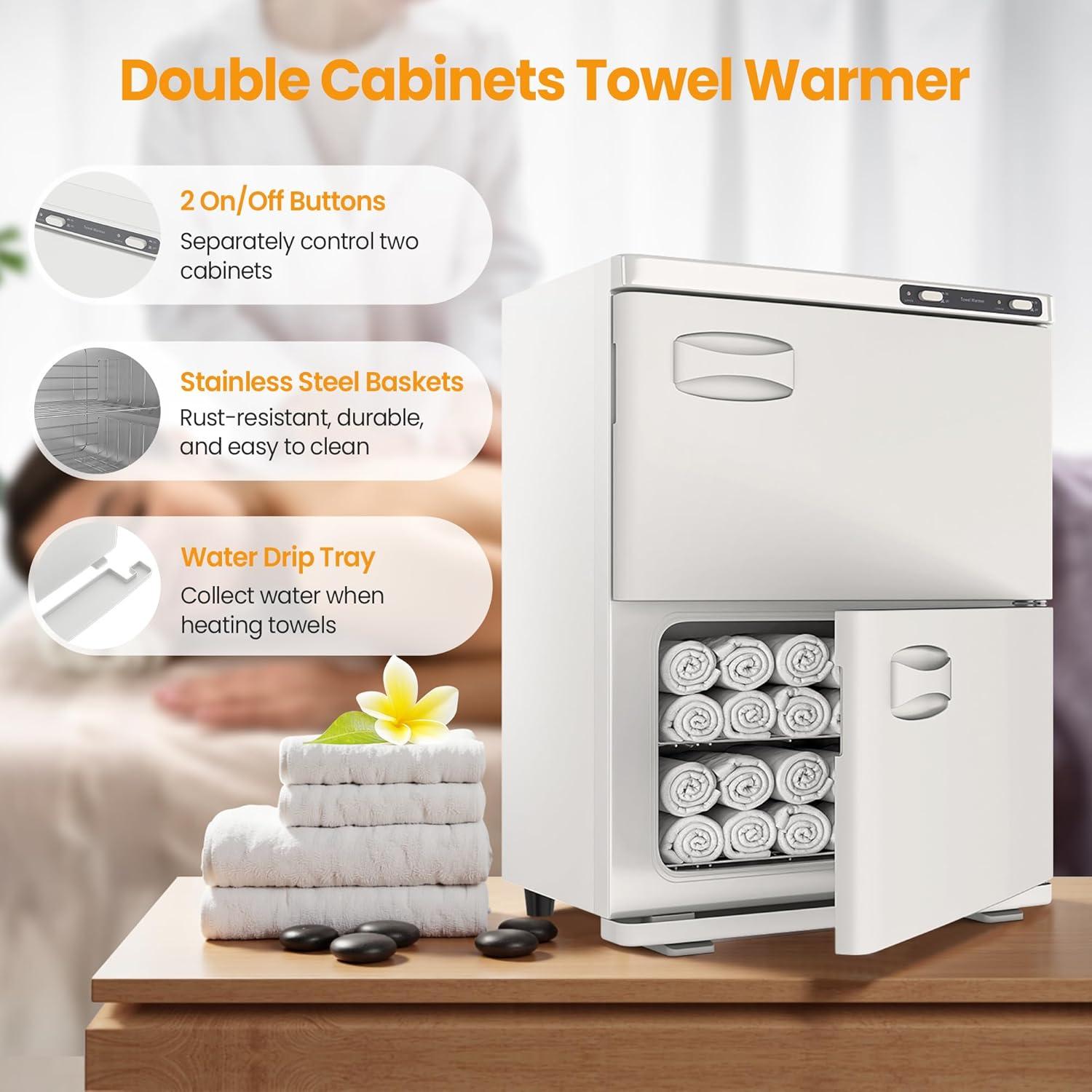 Calentador de Toallas SalonDepot KD-45 46L Doble Gabinete Blanco