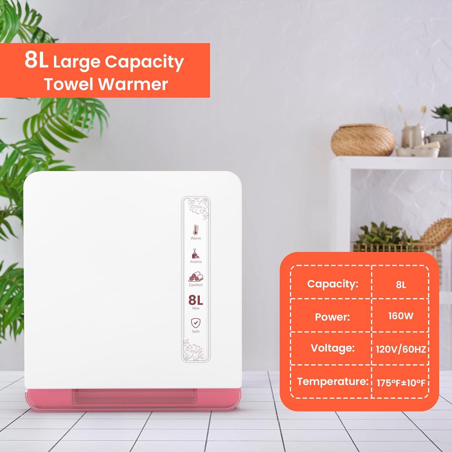 Armario Calentador de Toallas TASALON 8L 160W Spa y Hogar