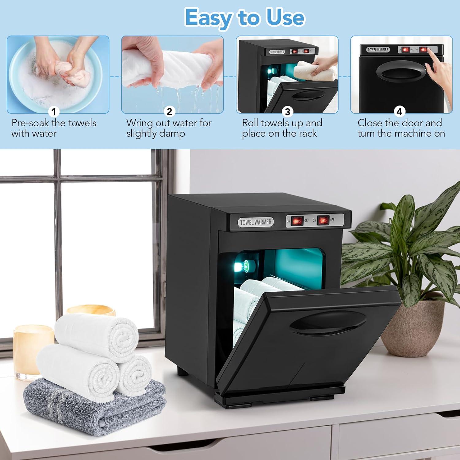 Calentador de Toallas Soiiw 5L Negro para Spa y Hogar