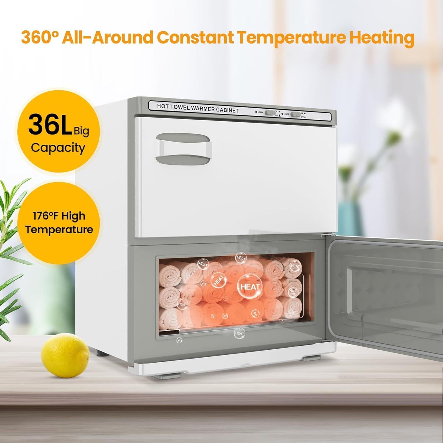 Calentador de Toallas Doble Gabinete SalonDepot 36L Blanco