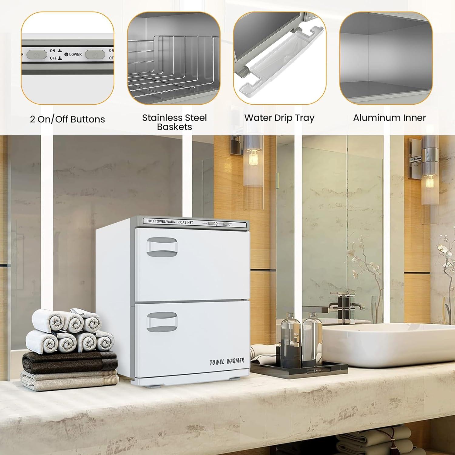 Calentador de Toallas Doble Gabinete SalonDepot 36L Blanco