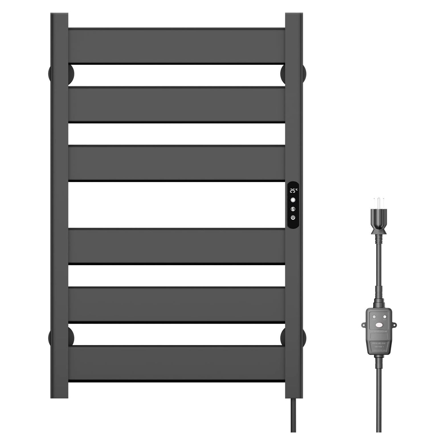Soporte para Toallas Calentador Geobella 6 Barras Negro