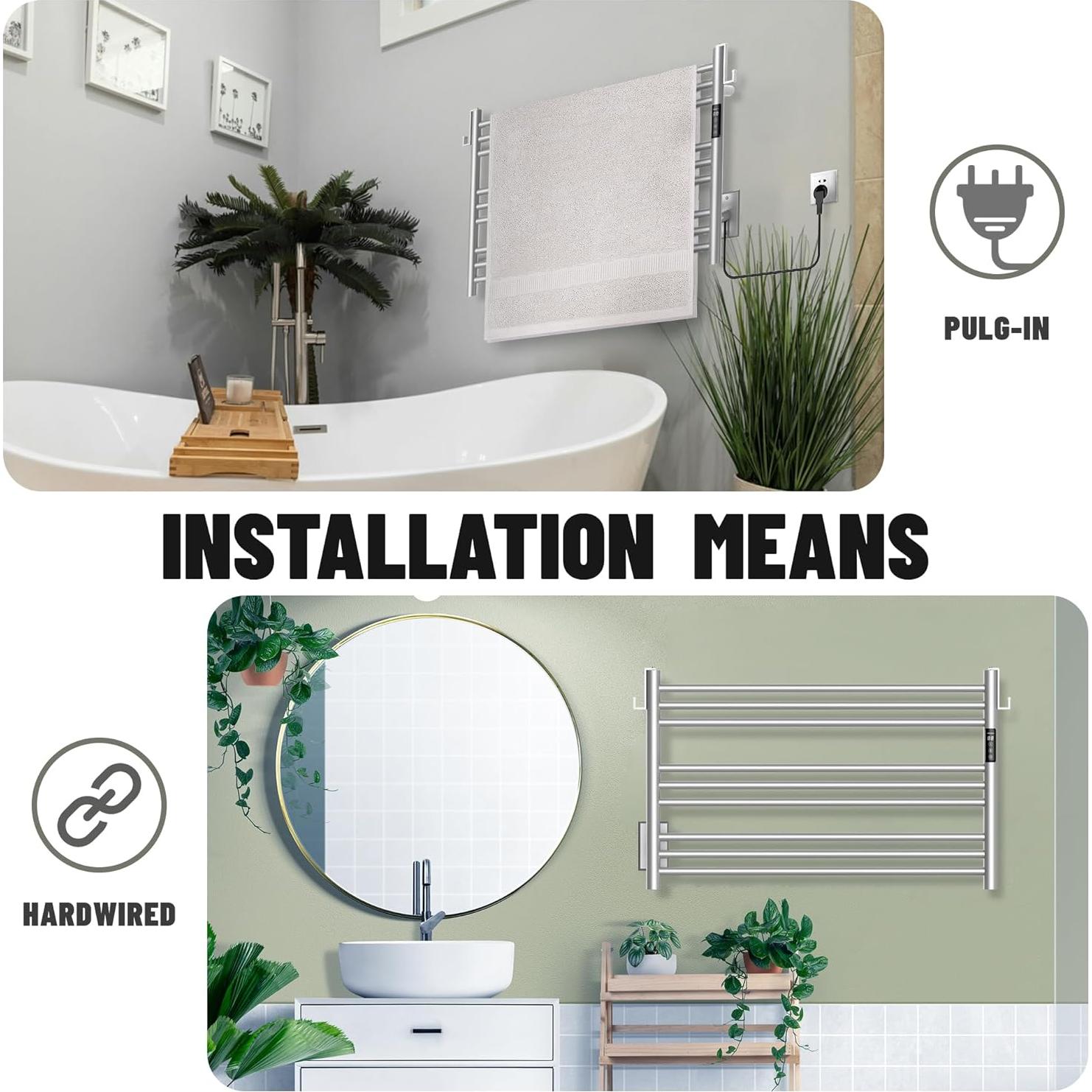 Calentador de Toallas Eléctrico K&KALONZO 9 Barras 80x50cm