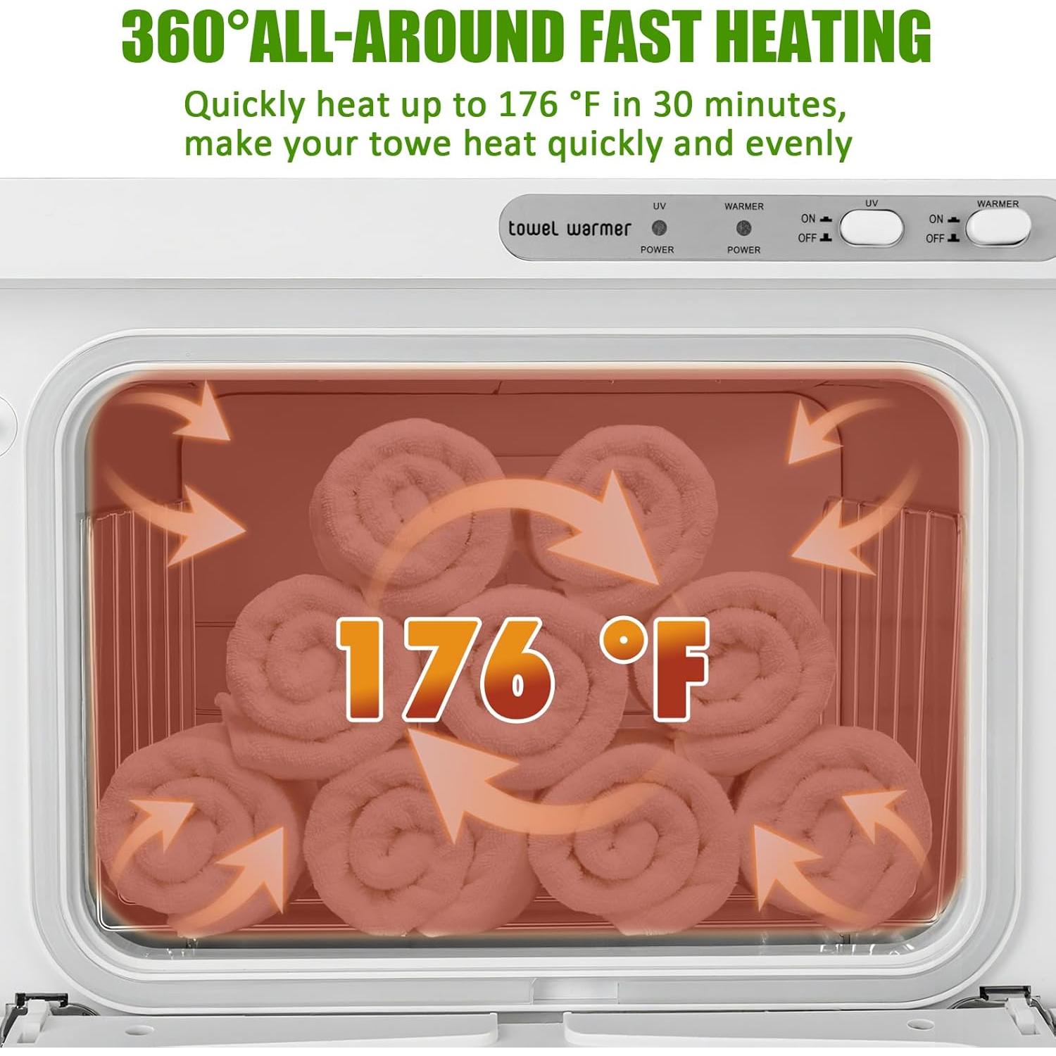 Calentador de Toallas Caliente 8L 130W Control Temperatura