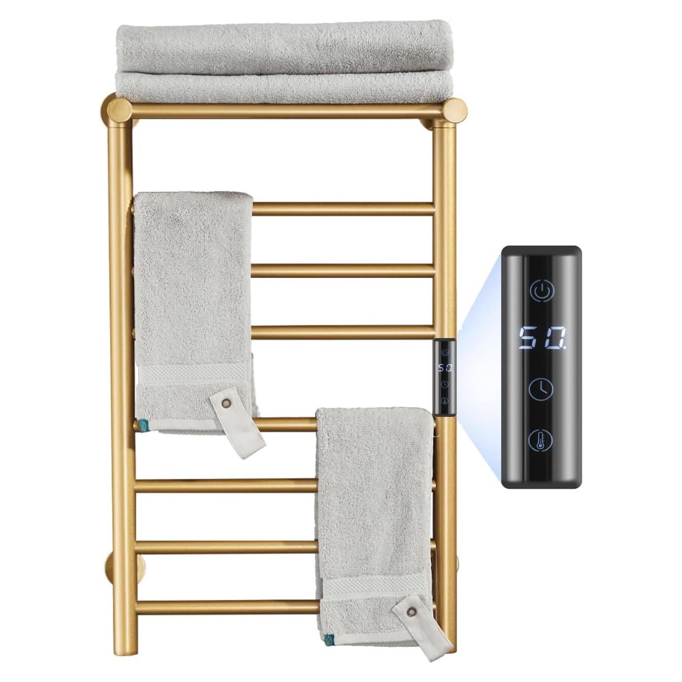 Soporte de Toallas Calentado EWDPHW Dorado 70W Montado en Pared