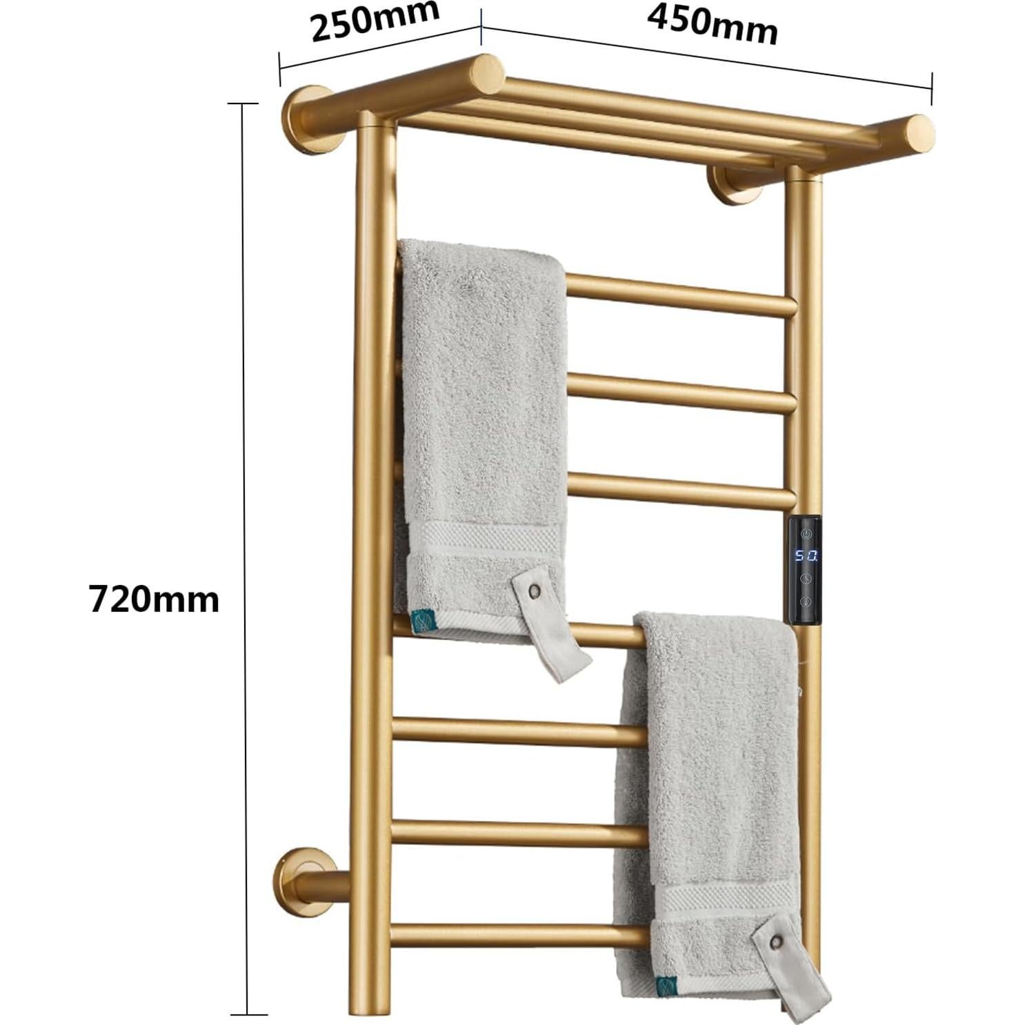 Soporte de Toallas Calentado EWDPHW Dorado 70W Montado en Pared