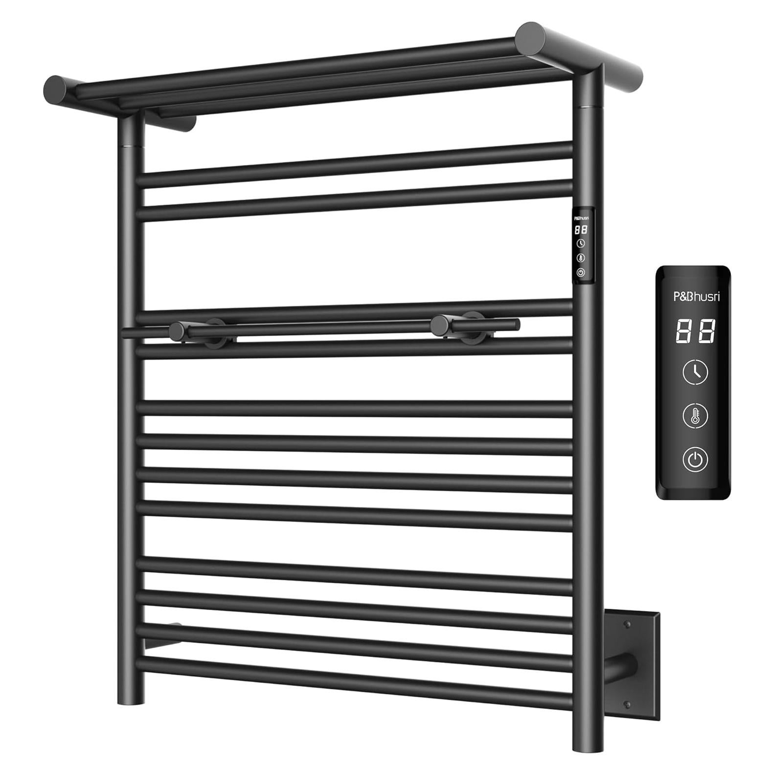 Calentador de Toallas Eléctrico P&Bhusri 60 cm Negro Mate