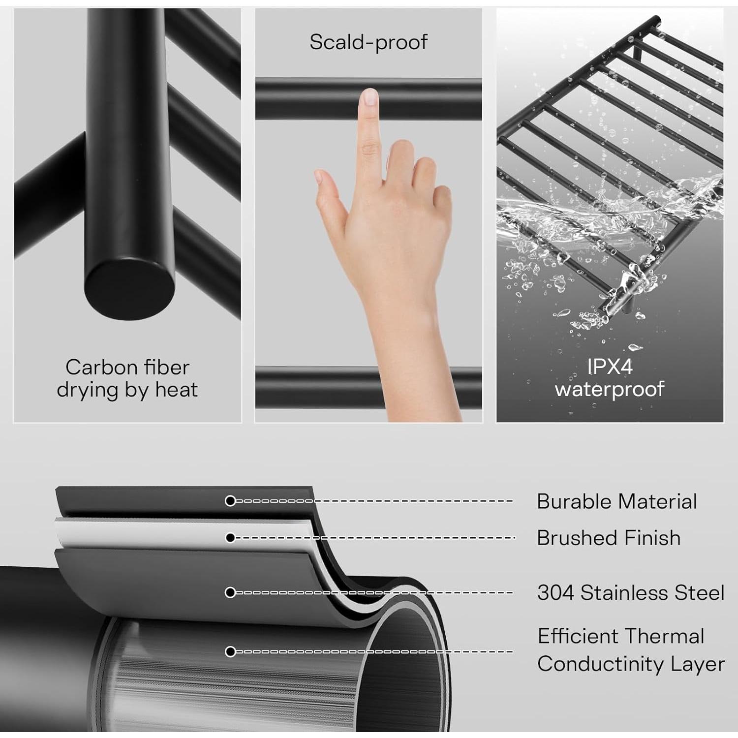 Calentador de Toallas VARIPOWDER 10 Barras Acero Inoxidable