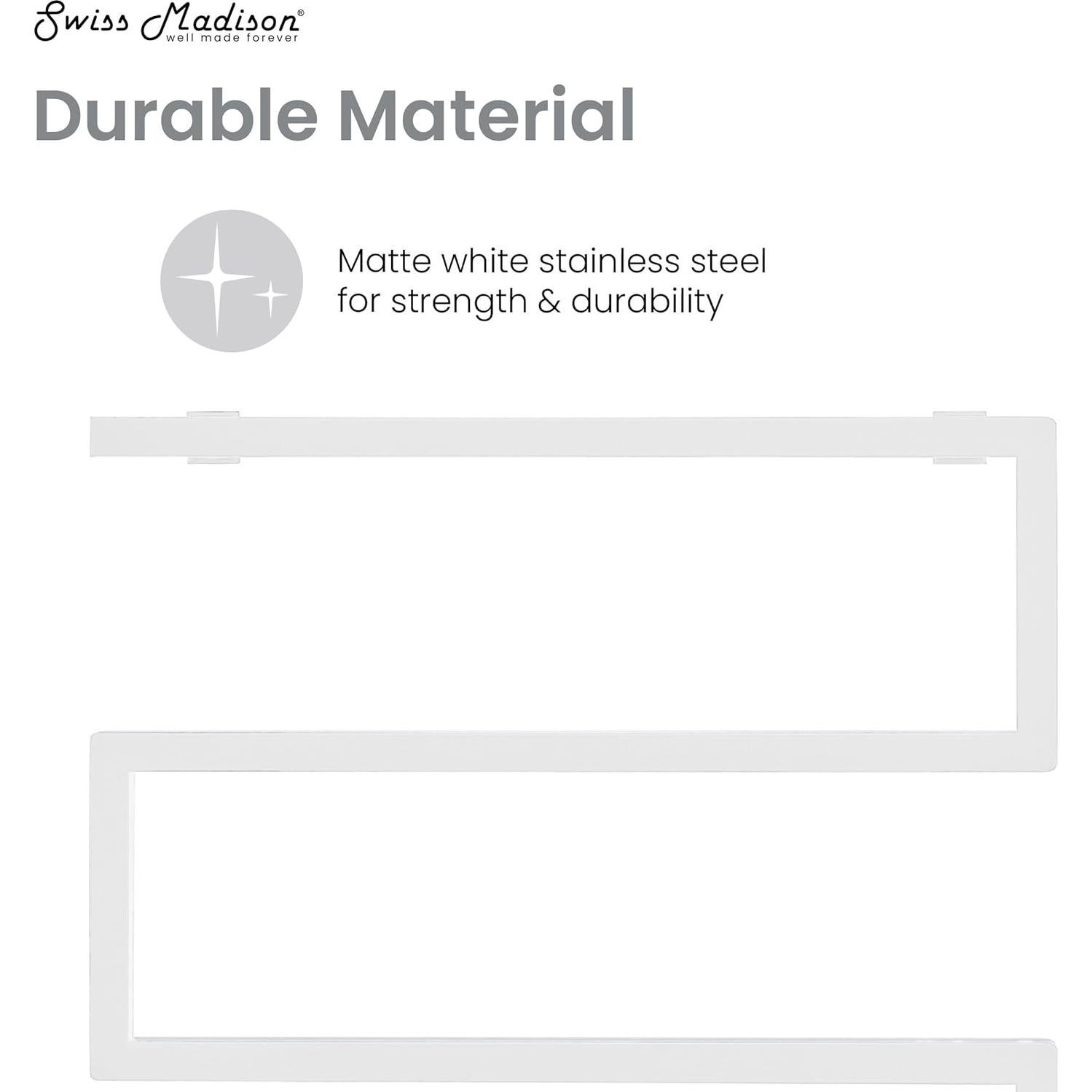 Calentador de Toallas Eléctrico Swiss Madison 5 Barras Blanco Mate