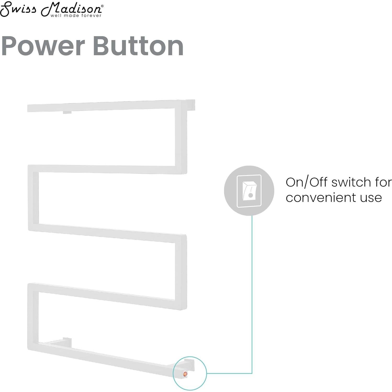 Calentador de Toallas Eléctrico Swiss Madison 5 Barras Blanco Mate