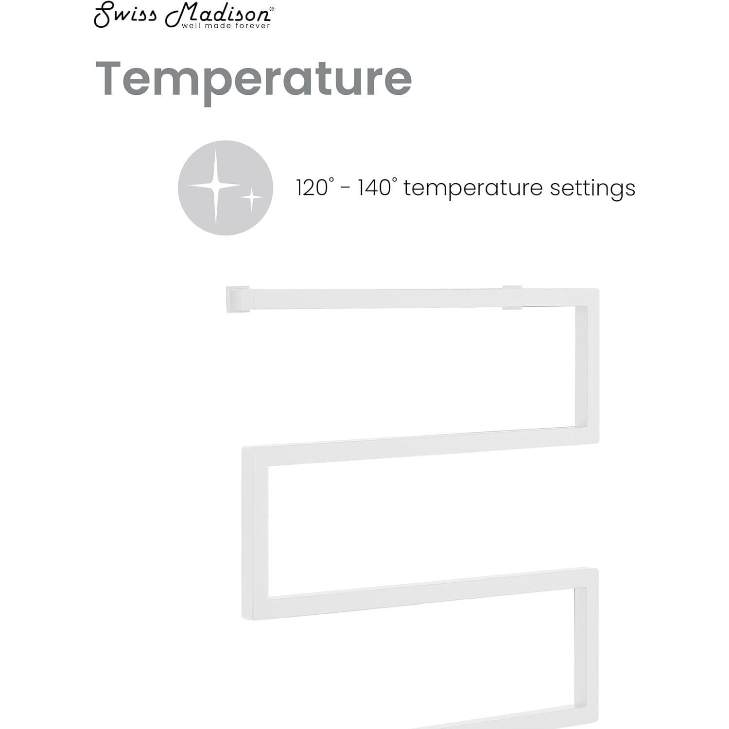 Calentador de Toallas Eléctrico Swiss Madison 5 Barras Blanco Mate