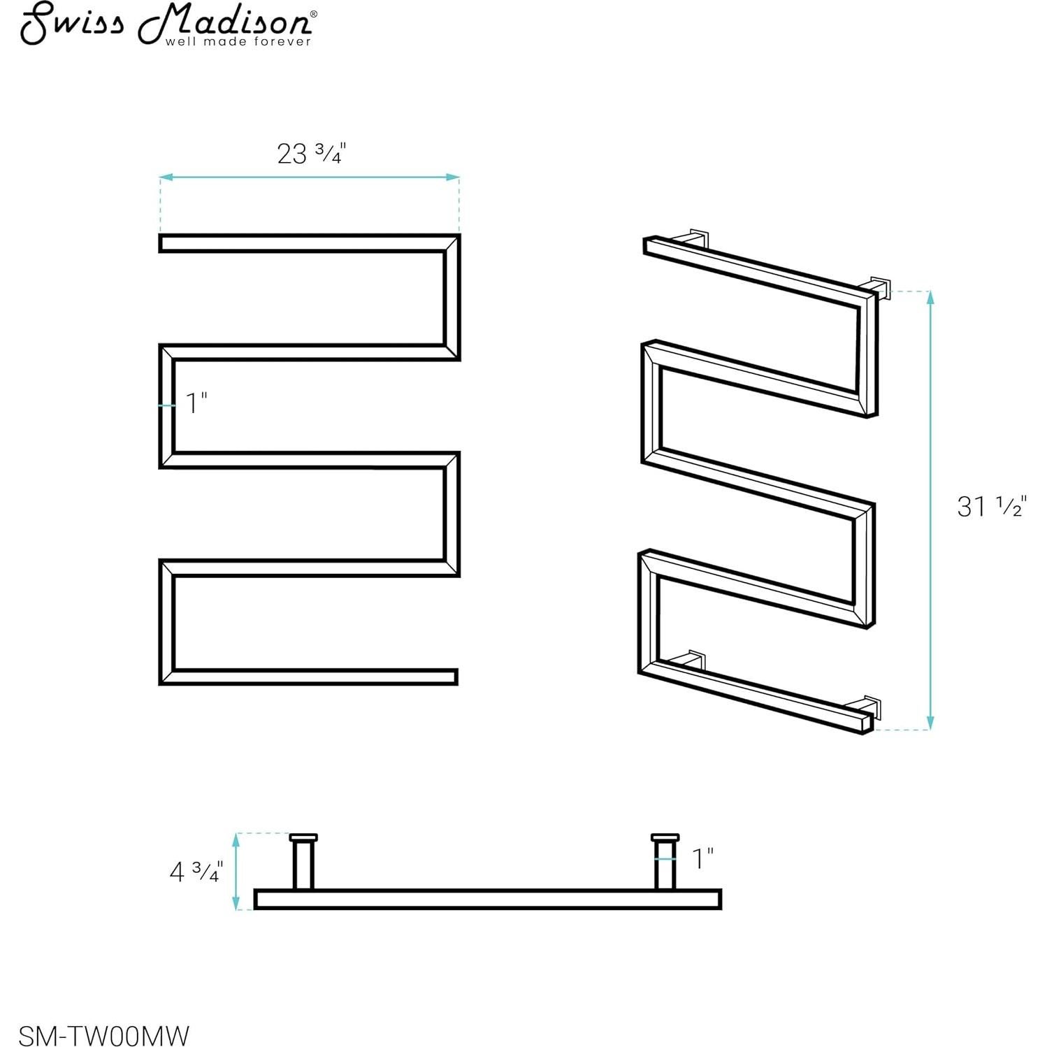Calentador de Toallas Eléctrico Swiss Madison 5 Barras Blanco Mate