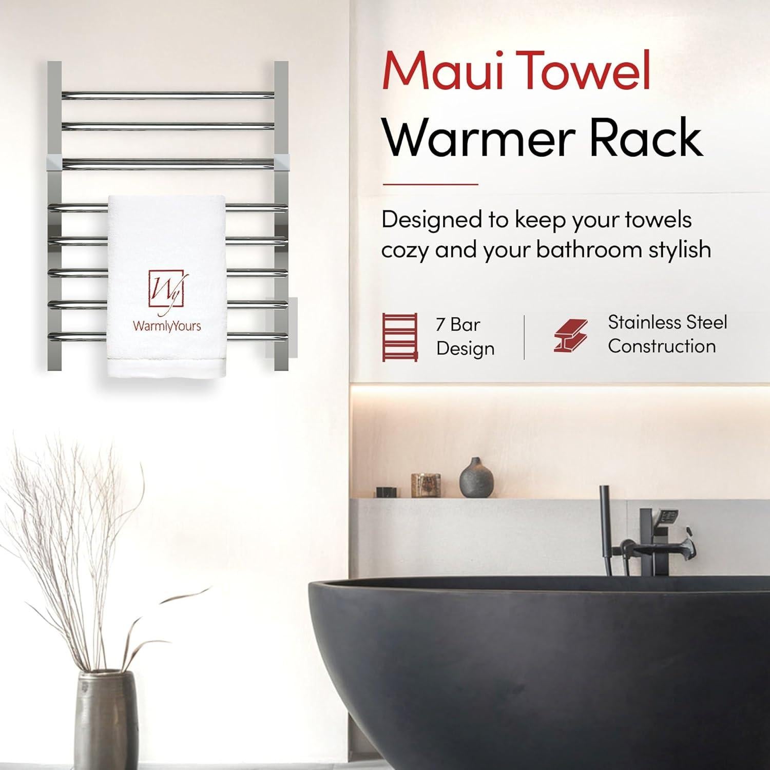 Calentador de Toallas Eléctrico WarmlyYours Maui 7 Barras 65W