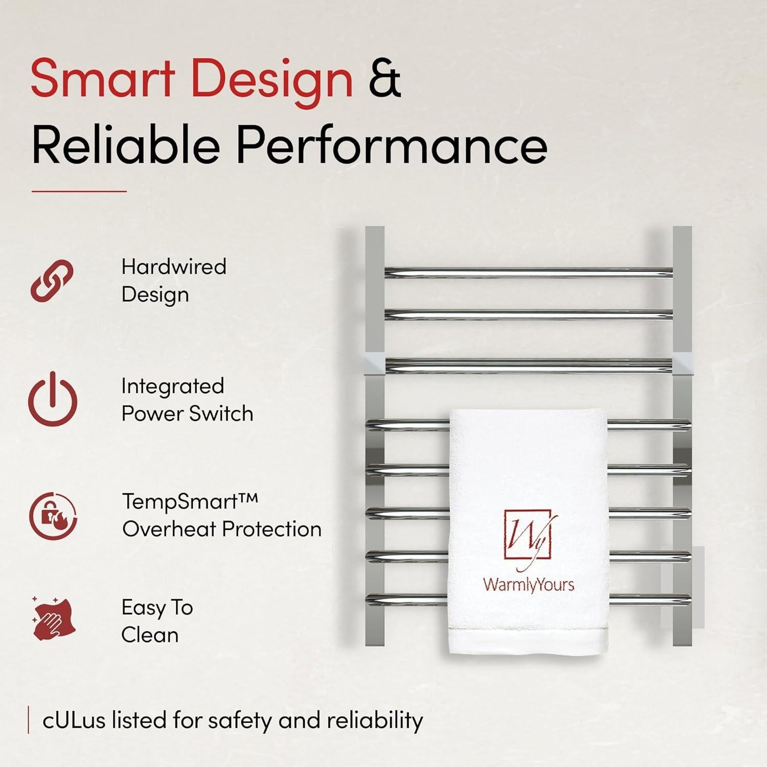Calentador de Toallas Eléctrico WarmlyYours Maui 7 Barras 65W