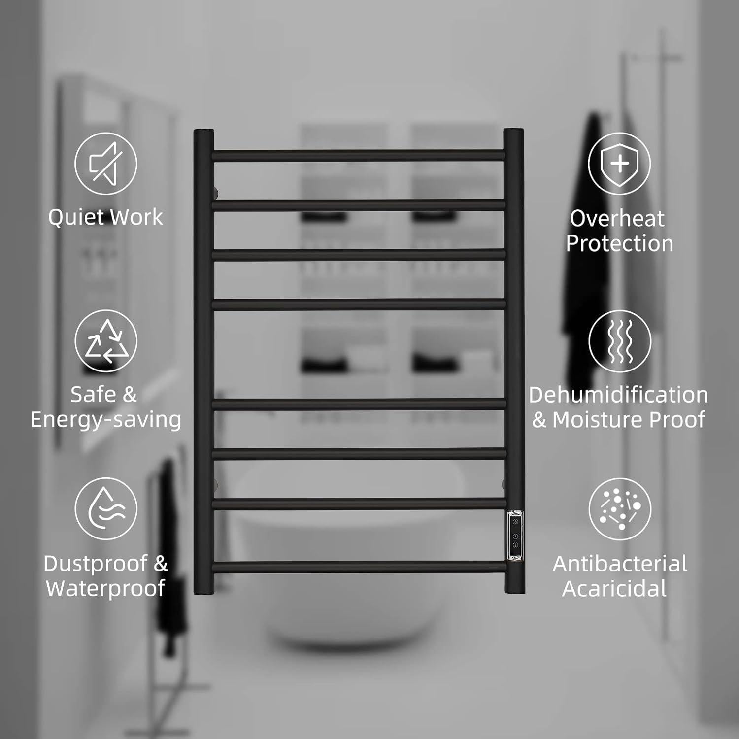 Calentador de Toallas Eléctrico SHARNDY NFJ-701 6 Barras 67.9x52cm