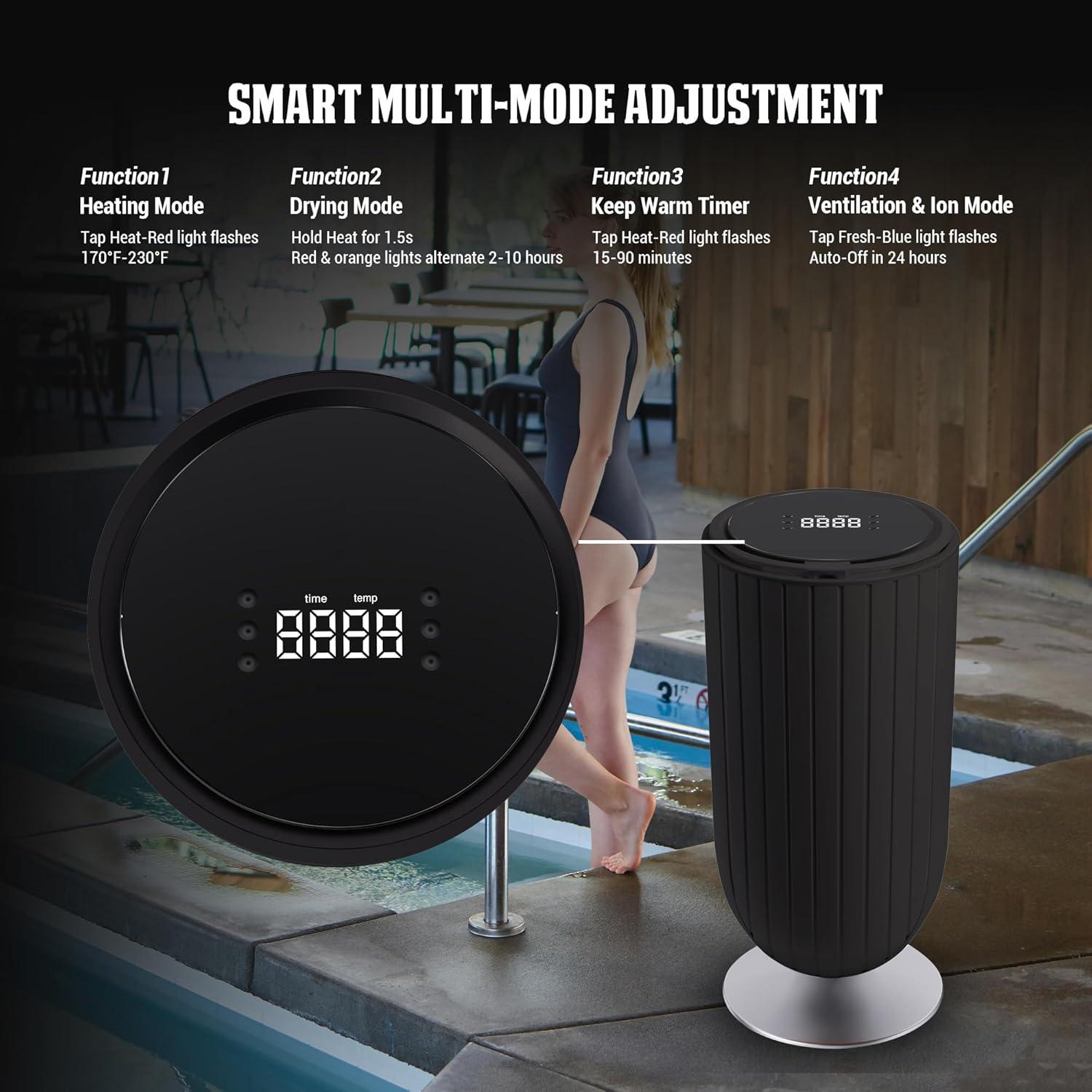 Calentador de Toallas Eléctrico Phantomgogo 27L Negro