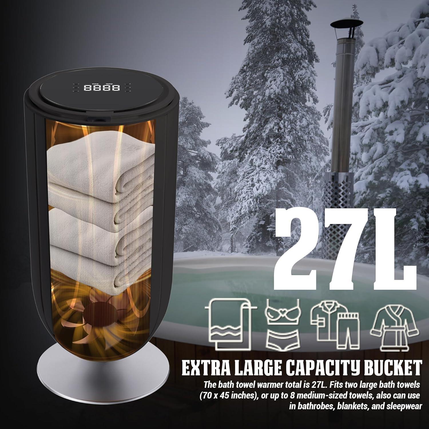 Calentador de Toallas Eléctrico Phantomgogo 27L Negro