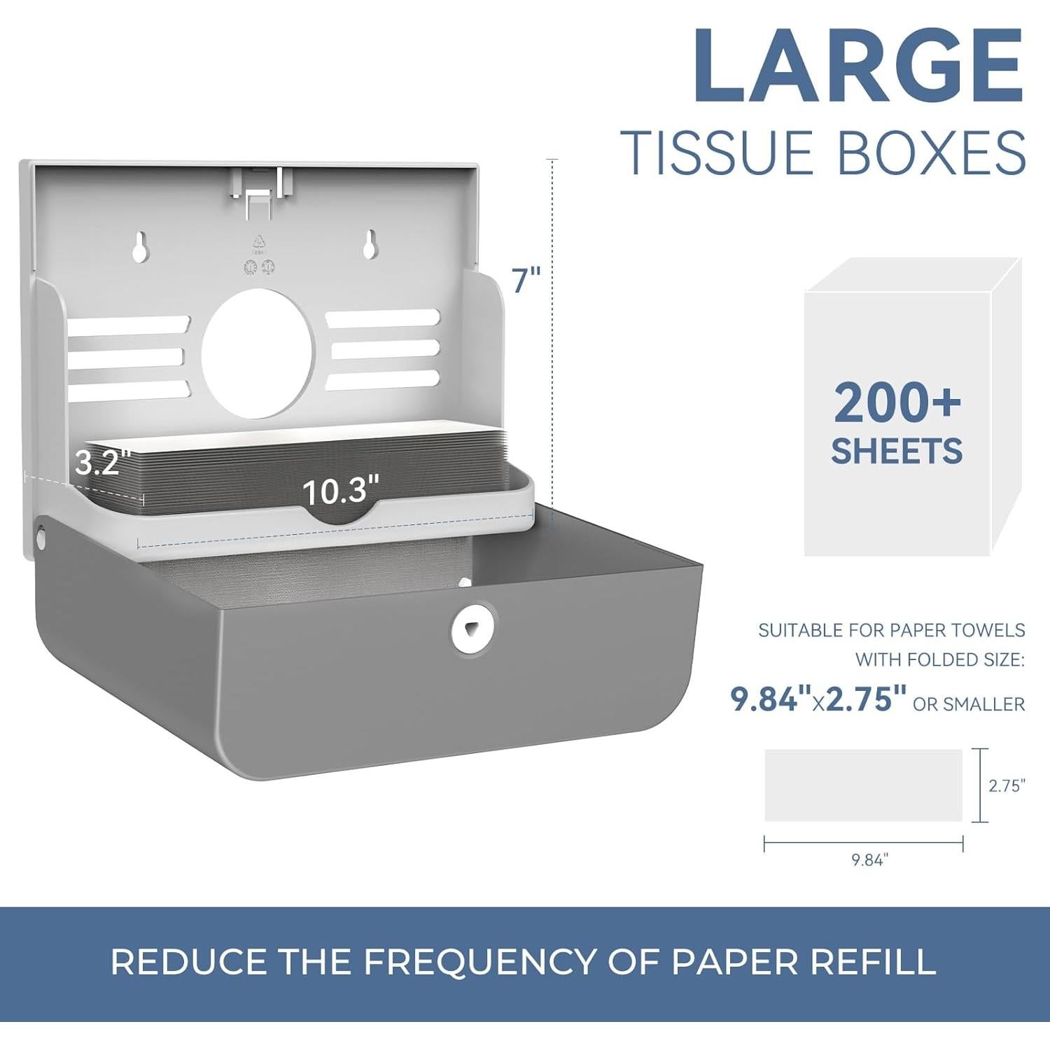 Dispensador de Toallas de Papel PLUSSEN Montado en Pared Plata