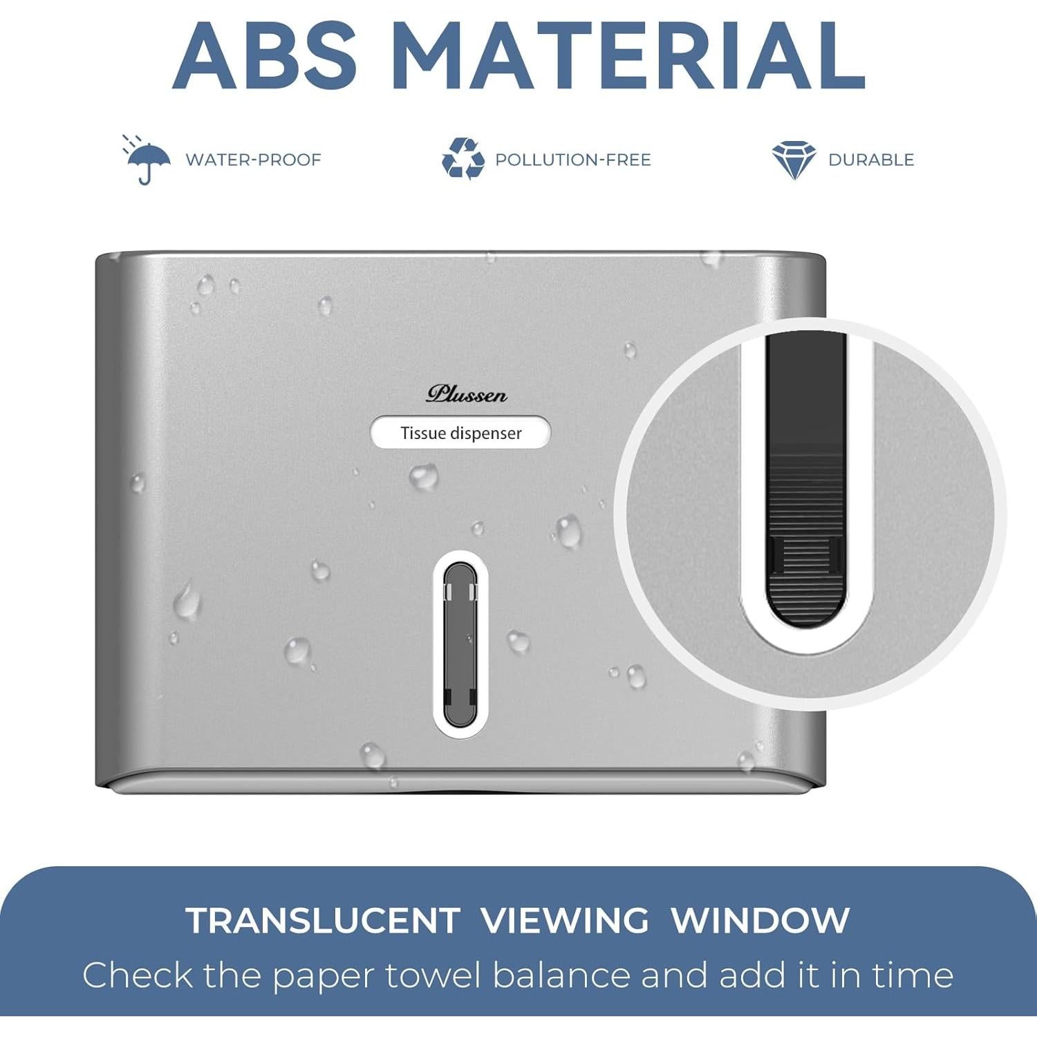 Dispensador de Toallas de Papel PLUSSEN Montado en Pared Plata