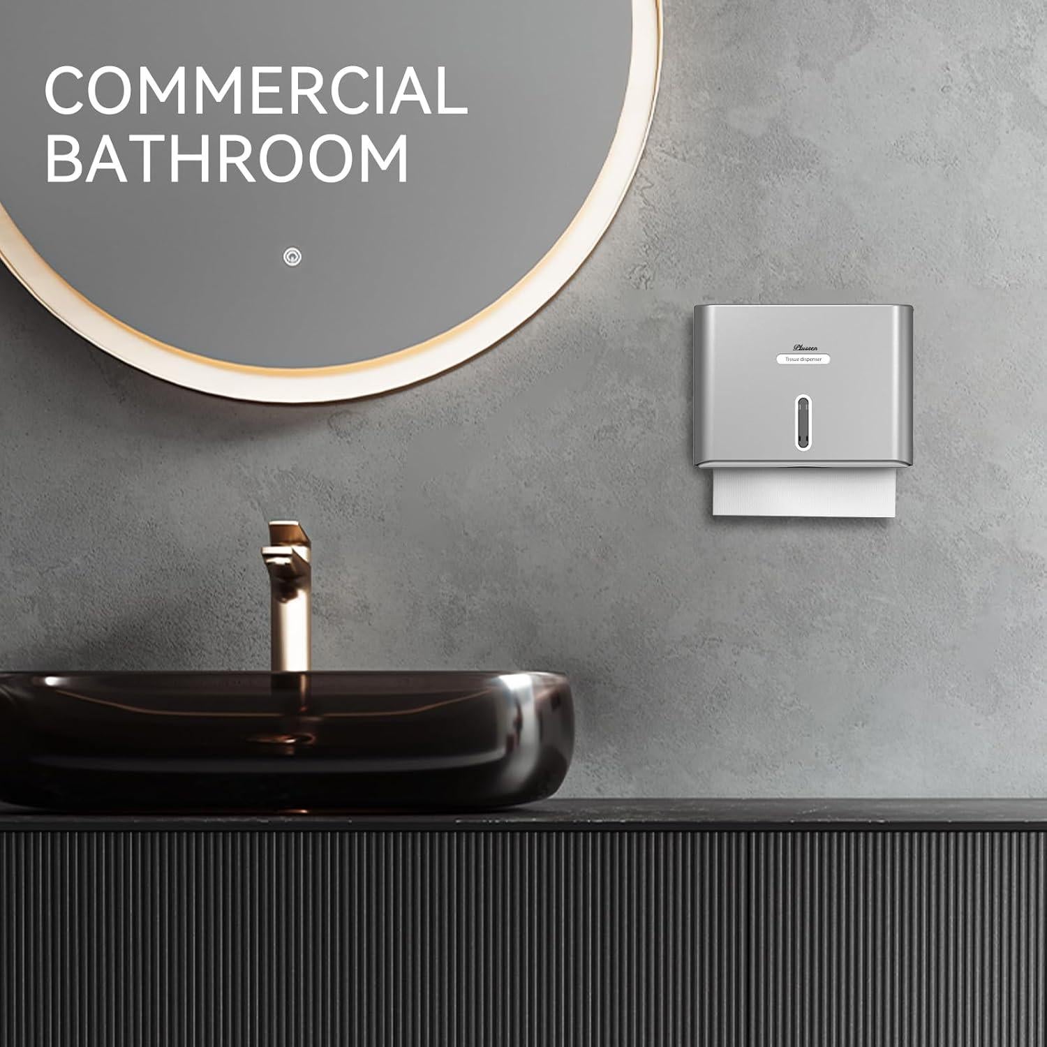 Dispensador de Toallas de Papel PLUSSEN Montado en Pared Plata